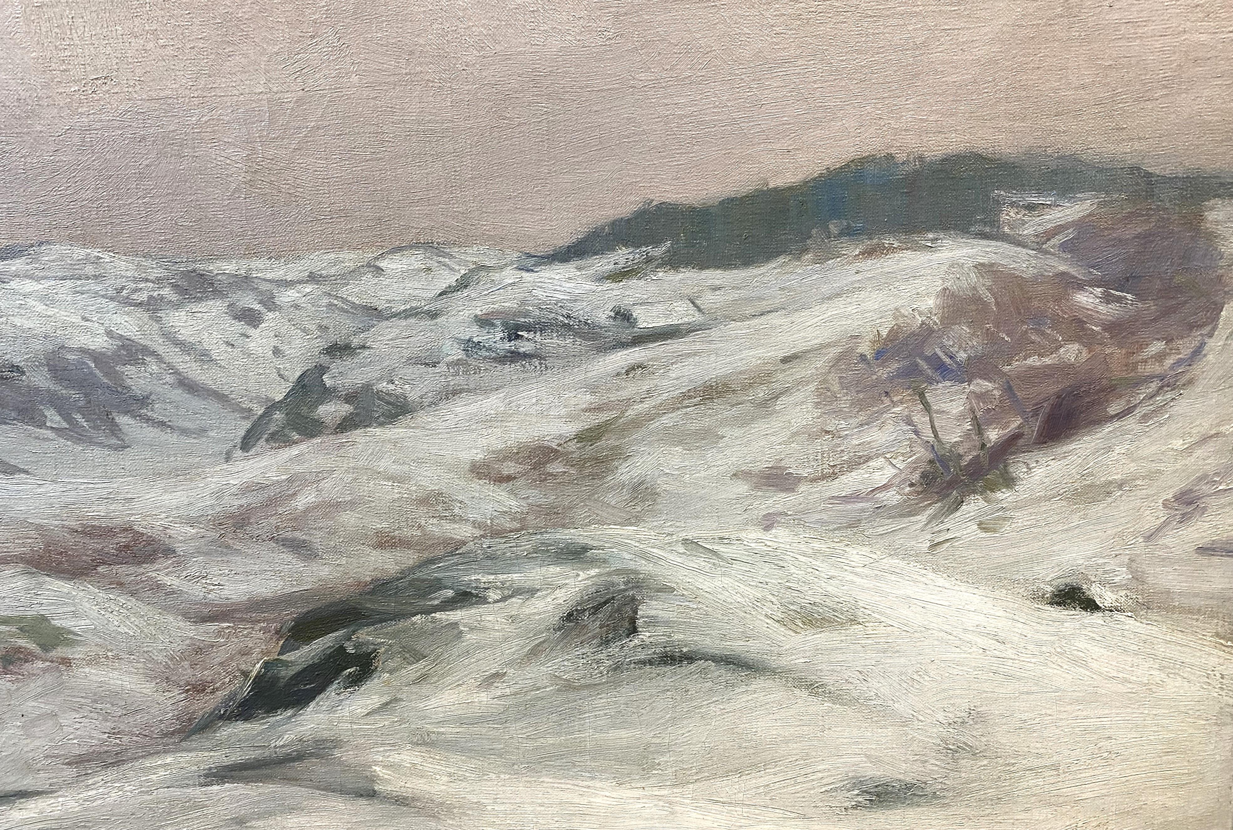Première neige - Impressionnisme américain Painting par Charles Herbert Woodbury