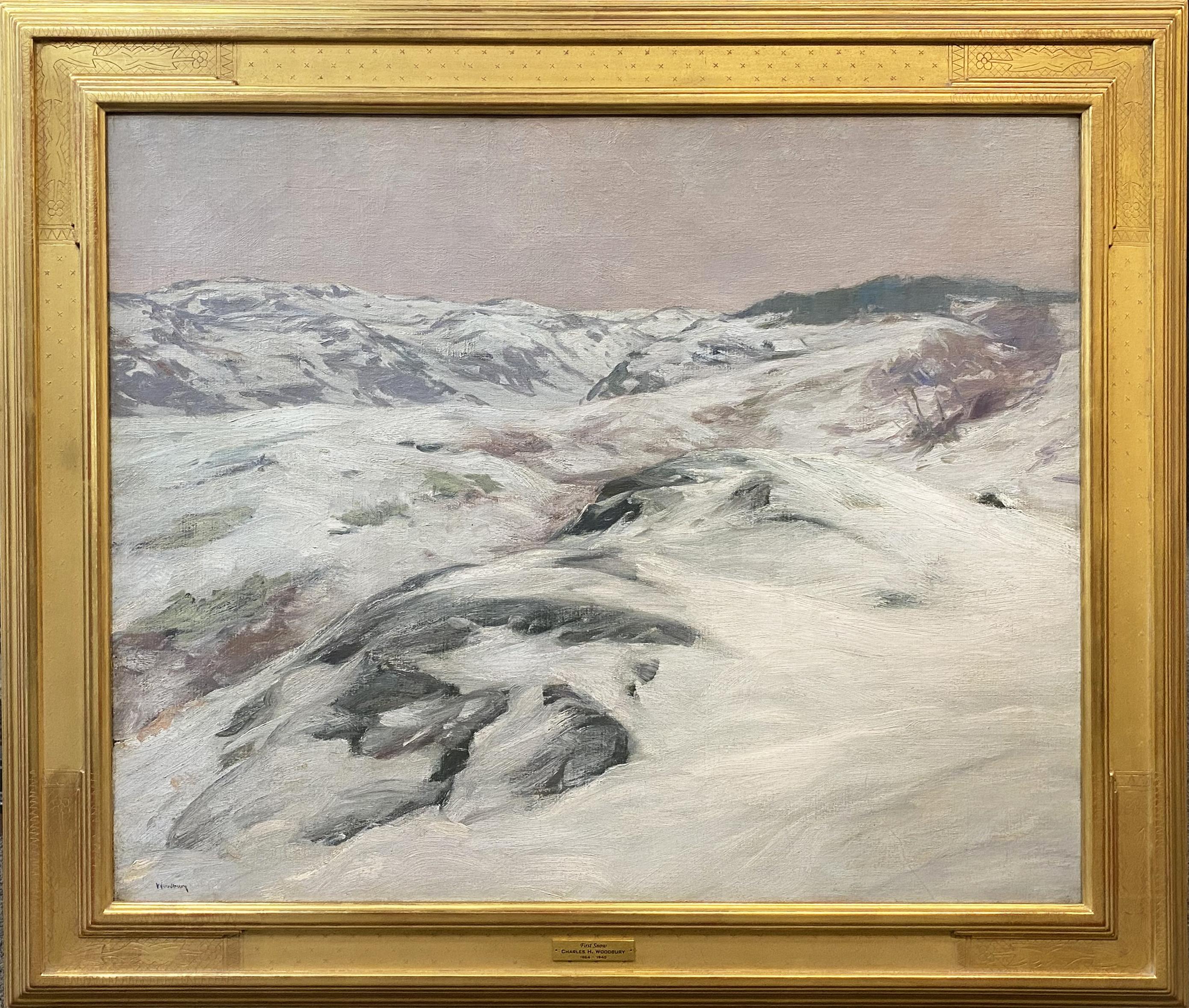 Landscape Painting Charles Herbert Woodbury - Première neige