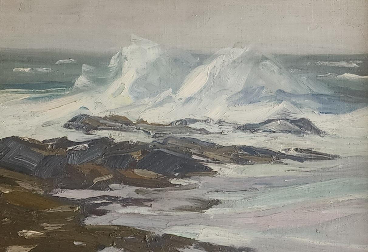 Charles Herbert Woodbury Landscape Painting - Rocks and Sea