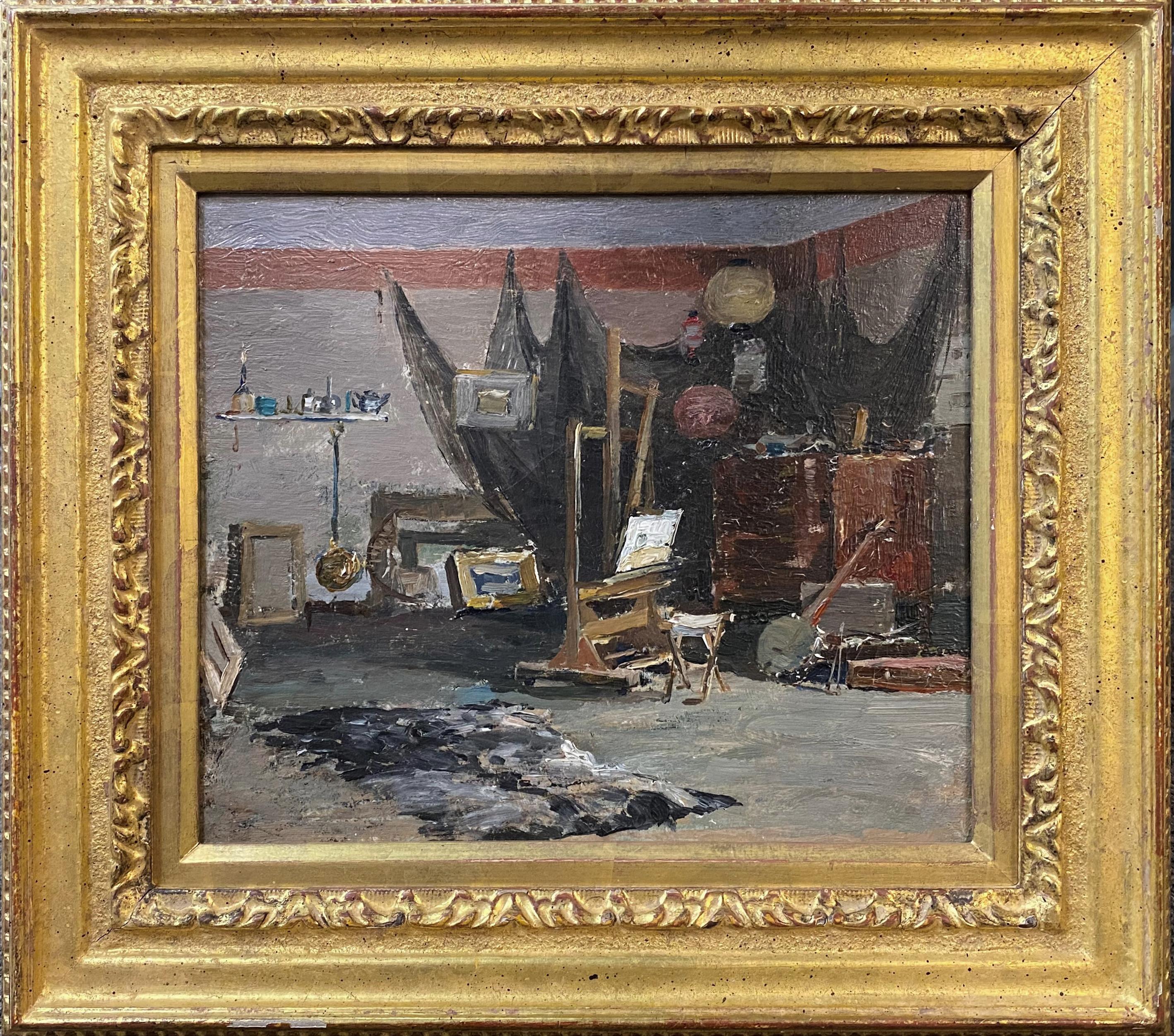 Studio Interior - Art by Charles Herbert Woodbury