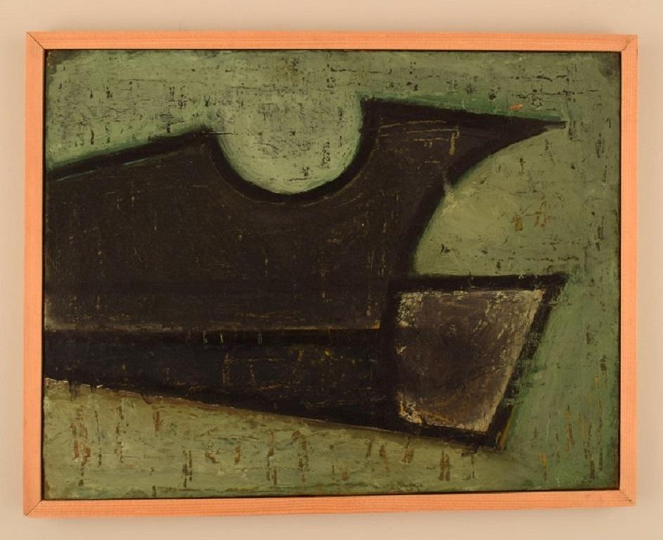 Charles Herman Hoffman (1900-1973), listed Belgian artist. Oil on board. 
Abstract composition. Mid-20th century.
The board measures: 33 x 25 cm.
The frame measures: 1 cm.
In excellent condition.
Signed.
Dedication on the back of the canvas.