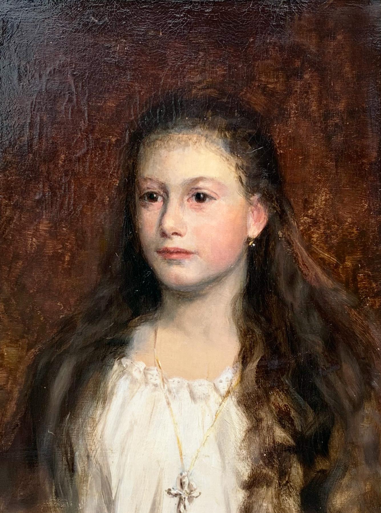 Portrait d'une jeune fille – Charles Hermans (1839–1924) im Angebot 1