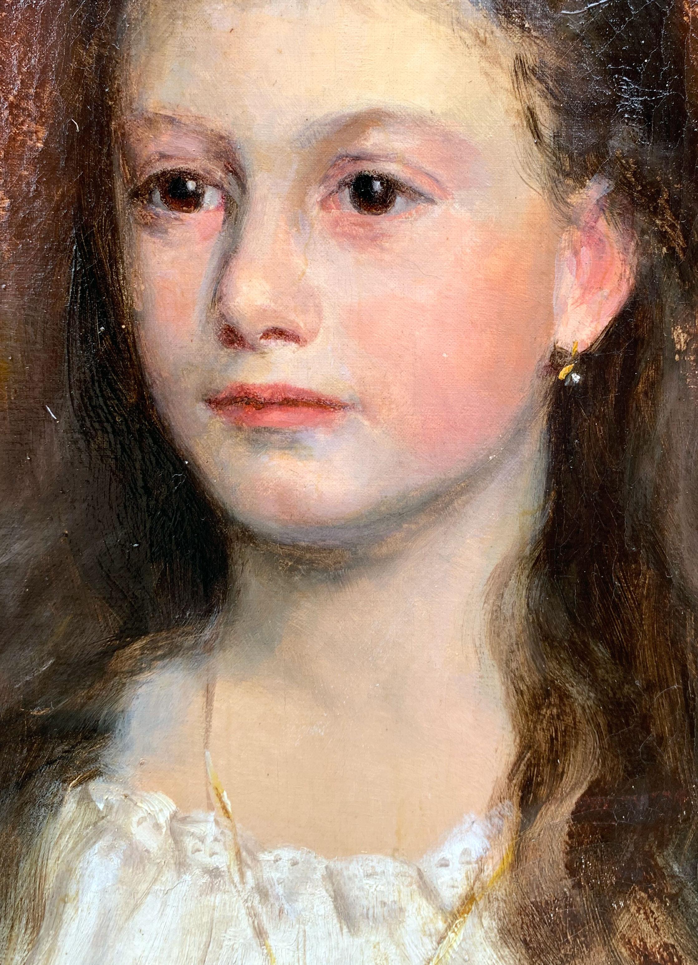 Portrait d'une jeune fille – Charles Hermans (1839–1924) im Angebot 3