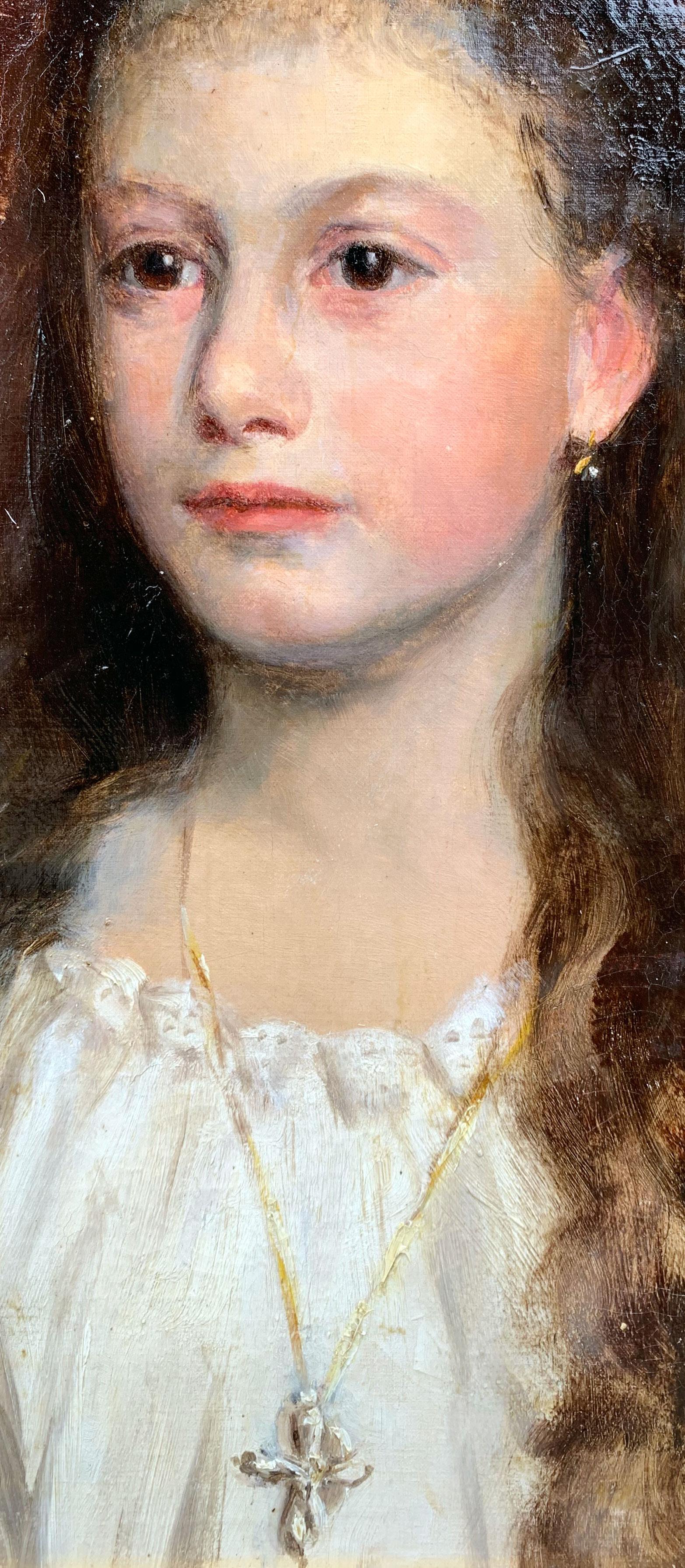 Portrait d'une jeune fille – Charles Hermans (1839–1924) im Angebot 4