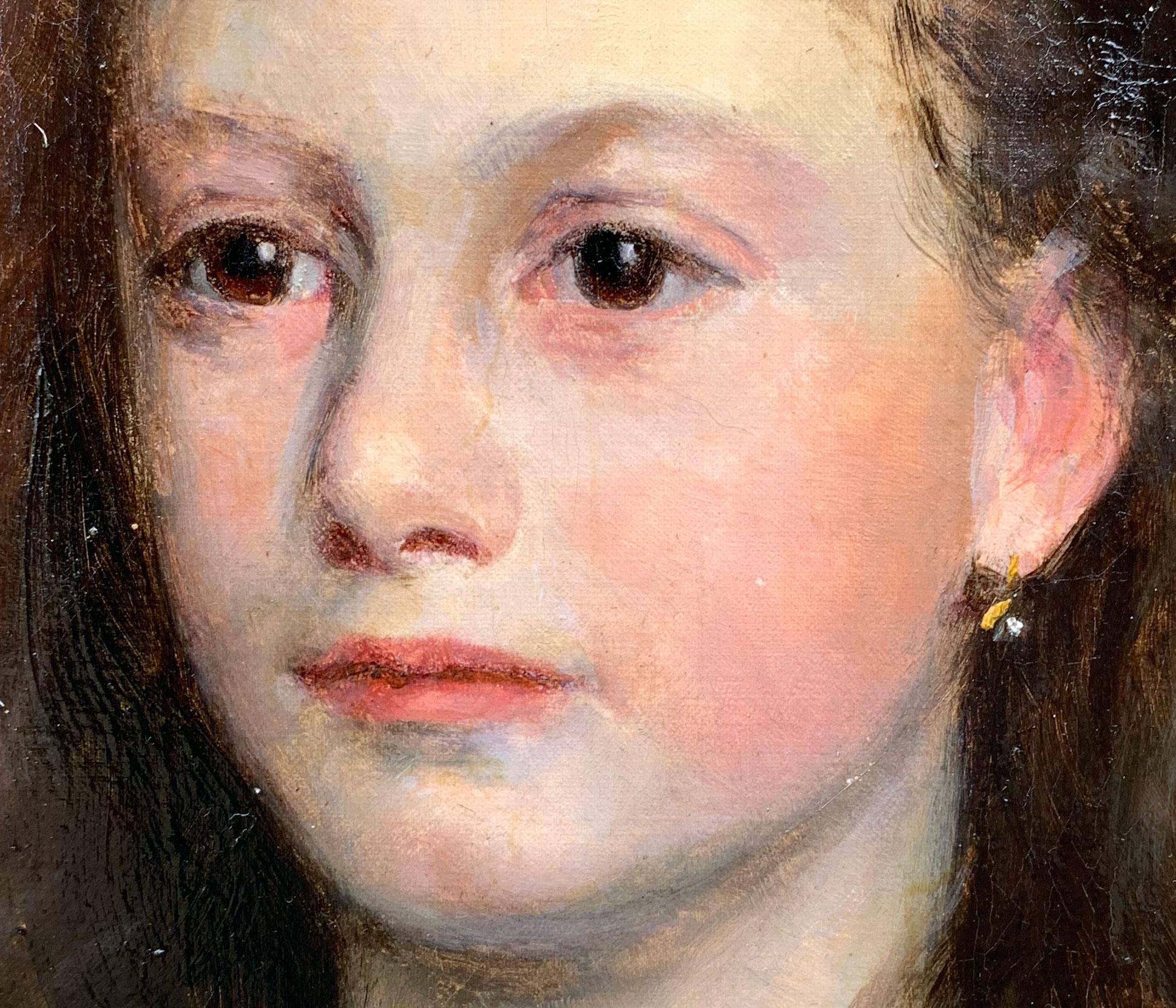 Portrait d'une jeune fille – Charles Hermans (1839–1924) im Angebot 5