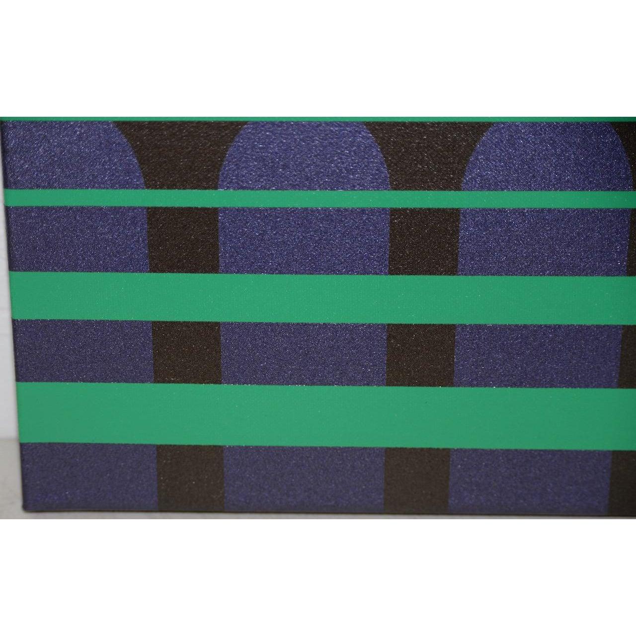 American Charles Hersey Vintage Acrylic Op-Art Painting, circa 1971 For Sale