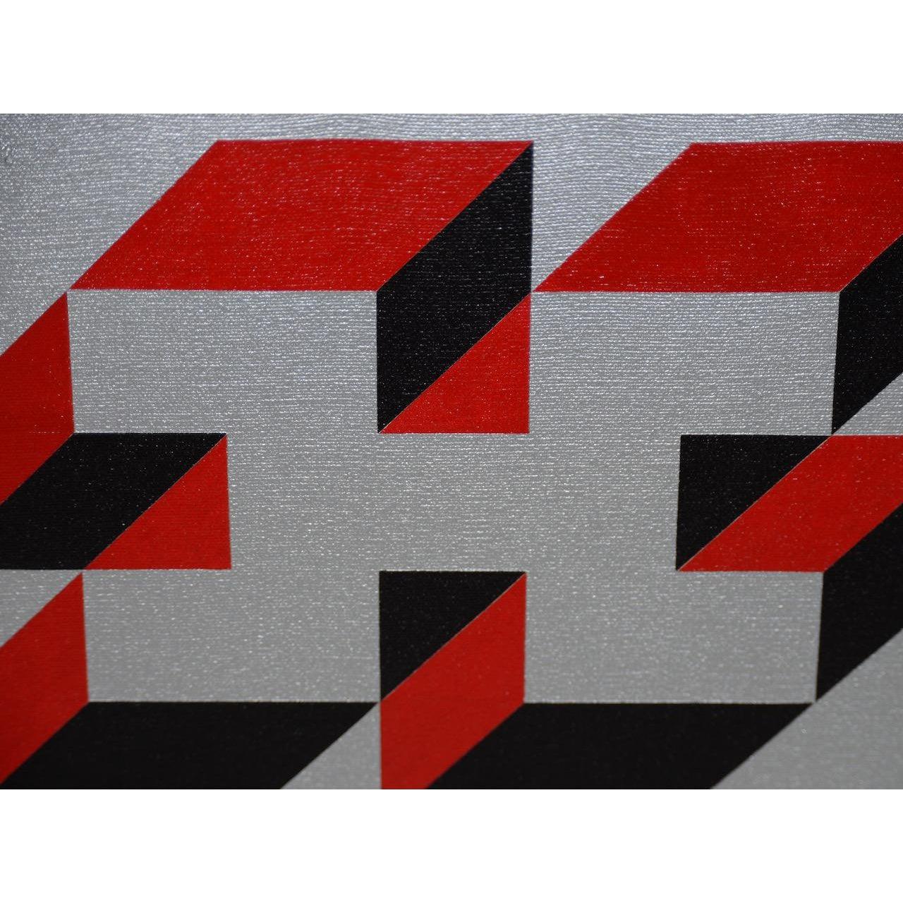Charles Hersey Vintage Mid-Century Modern Op-Art Painting, circa 1968 In Good Condition For Sale In San Francisco, CA