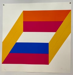 1969-71 Abstract Minimalist Color Silkscreen Print Charles Hinman On The Bowery