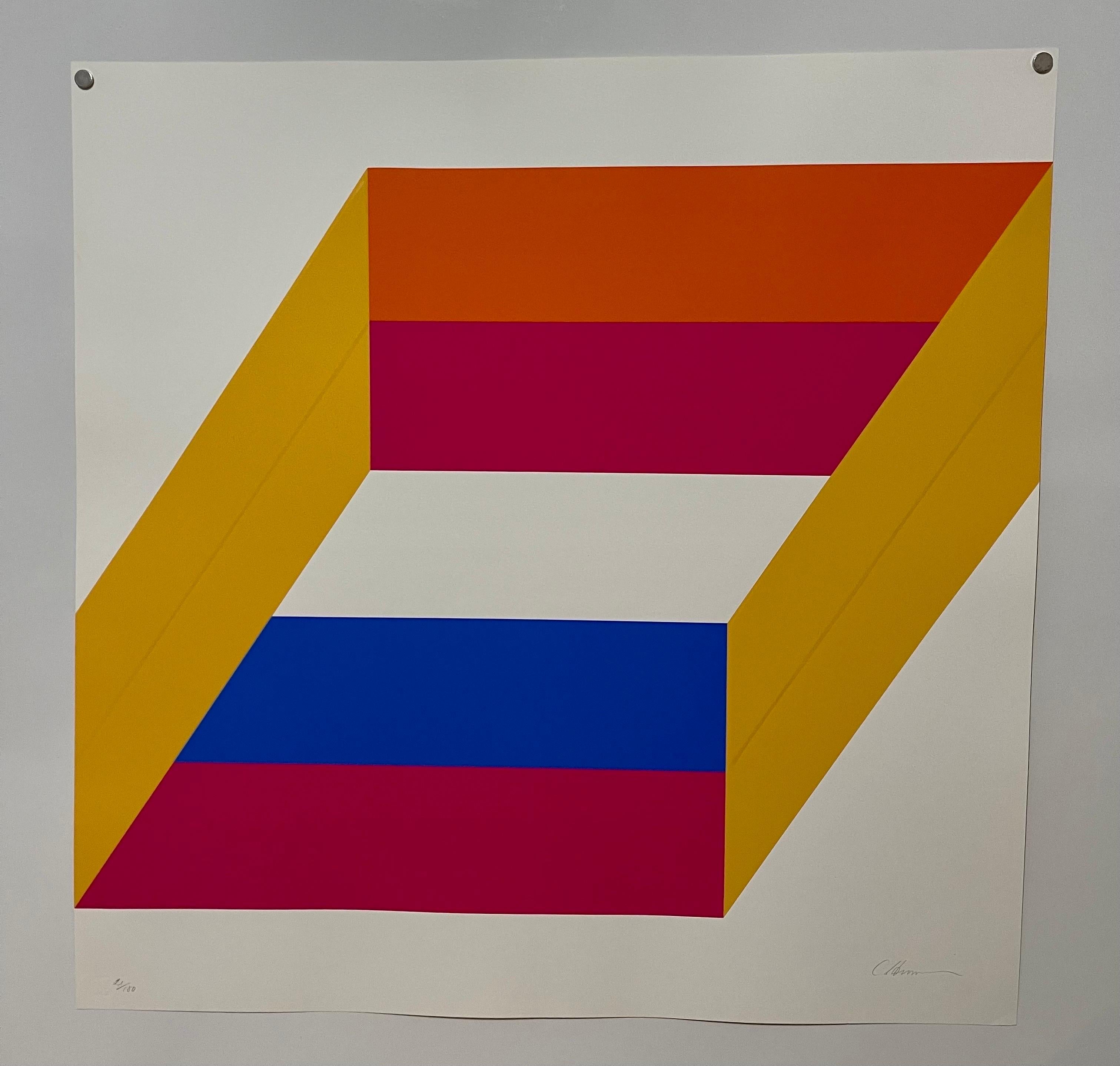 1969-71 Sérigraphie abstraite minimaliste en couleurs Charles Hinman On The Bowery en vente 2
