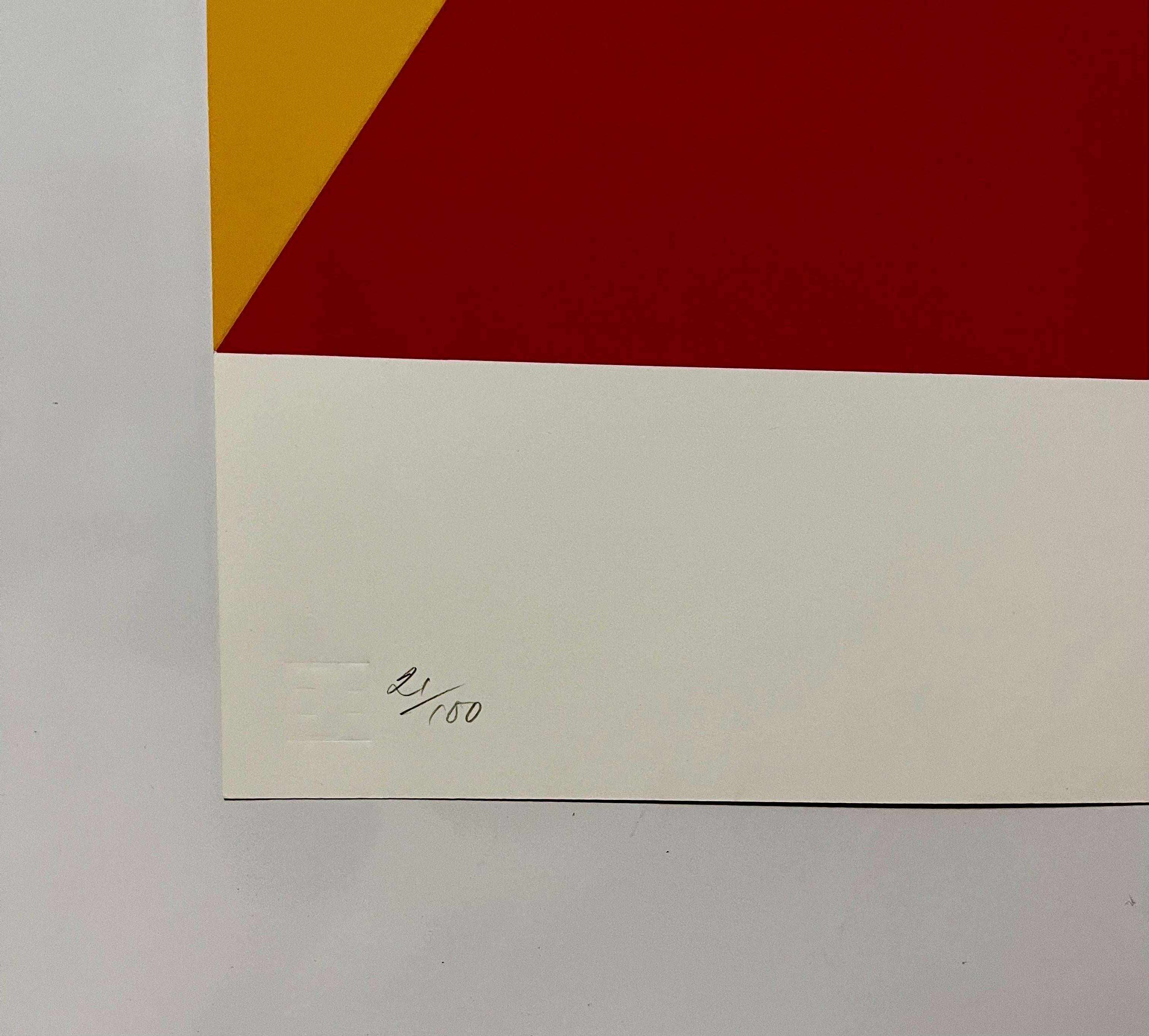 Abstrakter, minimalistischer, farbiger Siebdruck von Charles Hinman auf der Schleife, 1969-71 im Angebot 2