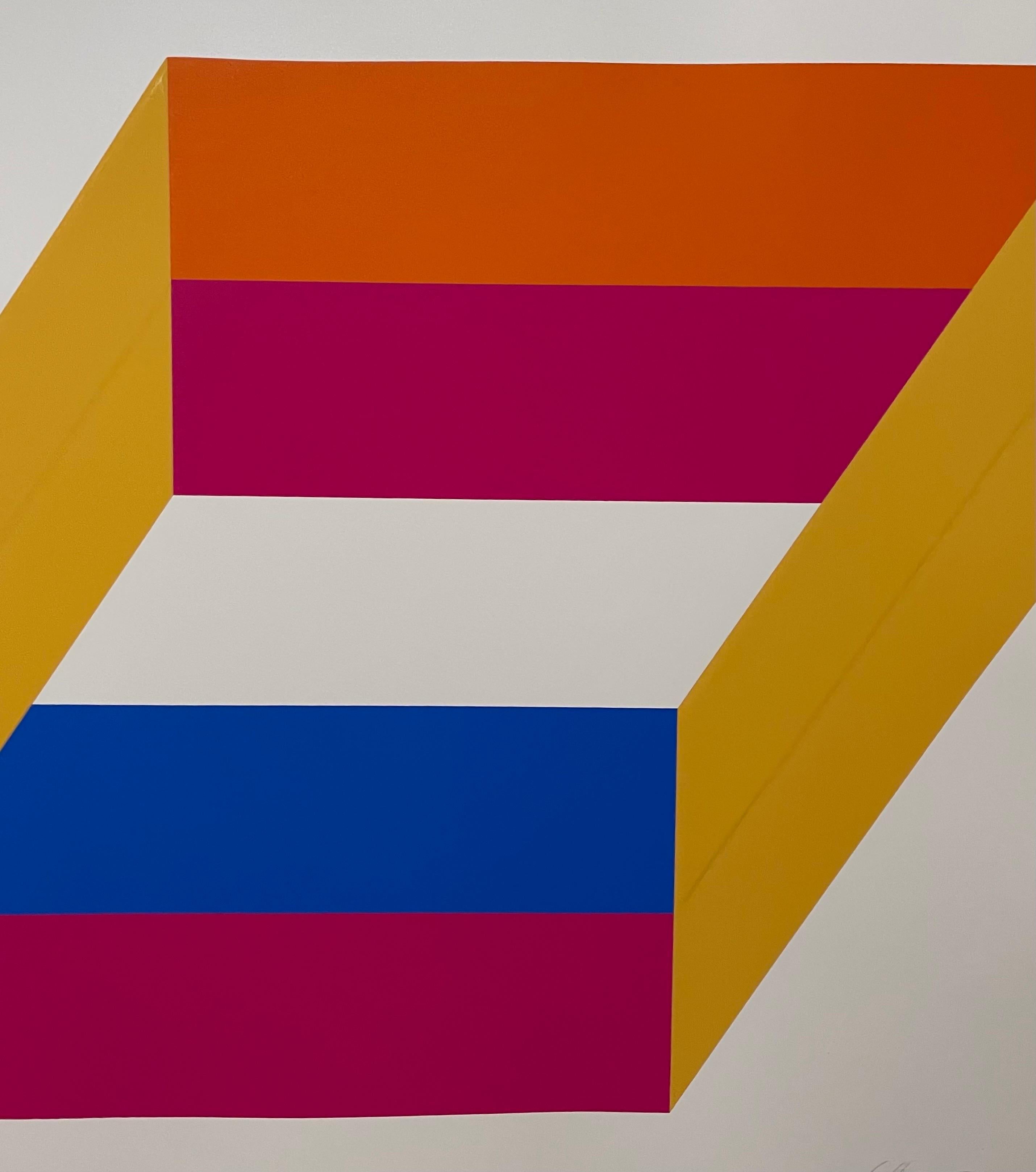 1969-71 Abstract Minimalist Color Silkscreen Print Charles Hinman On The Bowery  For Sale 2