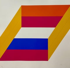 1969-71 Abstract Minimalist Color Silkscreen Print Charles Hinman On The Bowery