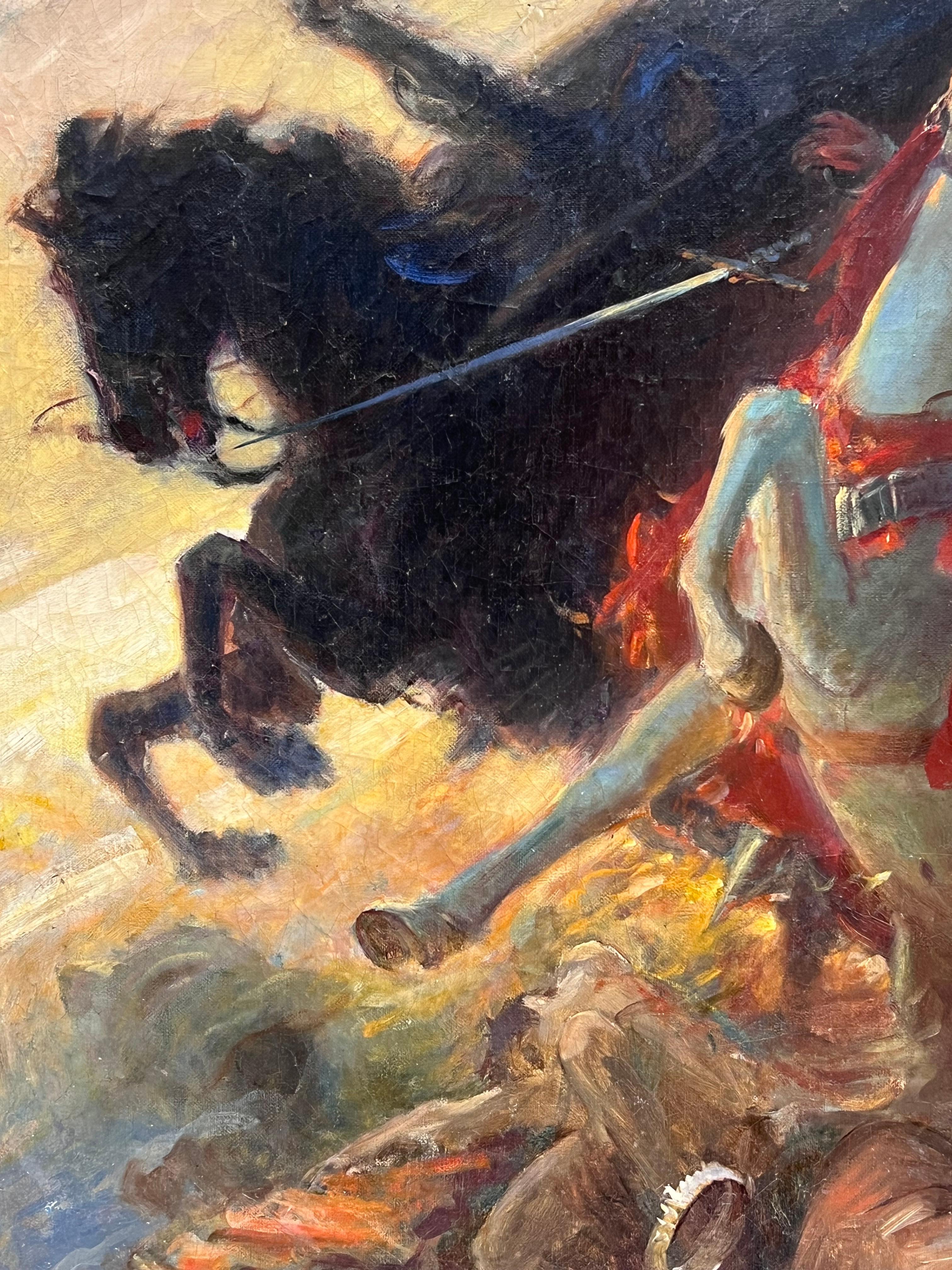 The Battle
Charles Hoffbauer (französisch-amerikanisch 1875-1957) zugeschrieben
verso beschriftet
Öl auf Leinwand, ungerahmt
Leinwand : 29 x 36 Zoll
Provenienz: Privatsammlung, Frankreich
Condit: sehr guter Zustand

Charles Hoffbauer war zu