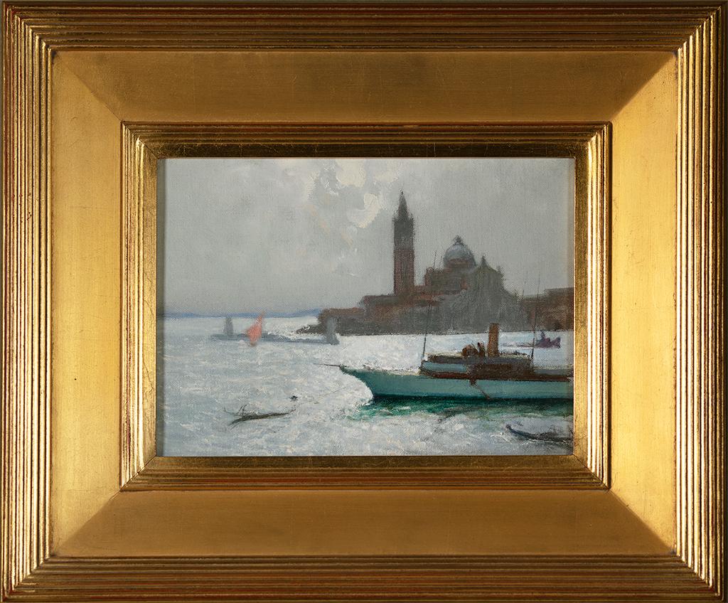 La lagune, Venise - Impressionnisme américain Painting par Charles Hoffbauer