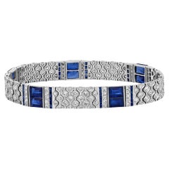 Charles Holl Bracelet Art déco en saphirs et diamants