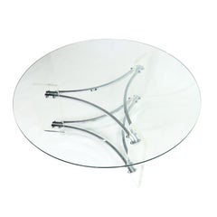Charles Hollis Jones Acrylic Lucite and Chrome Coffee Table