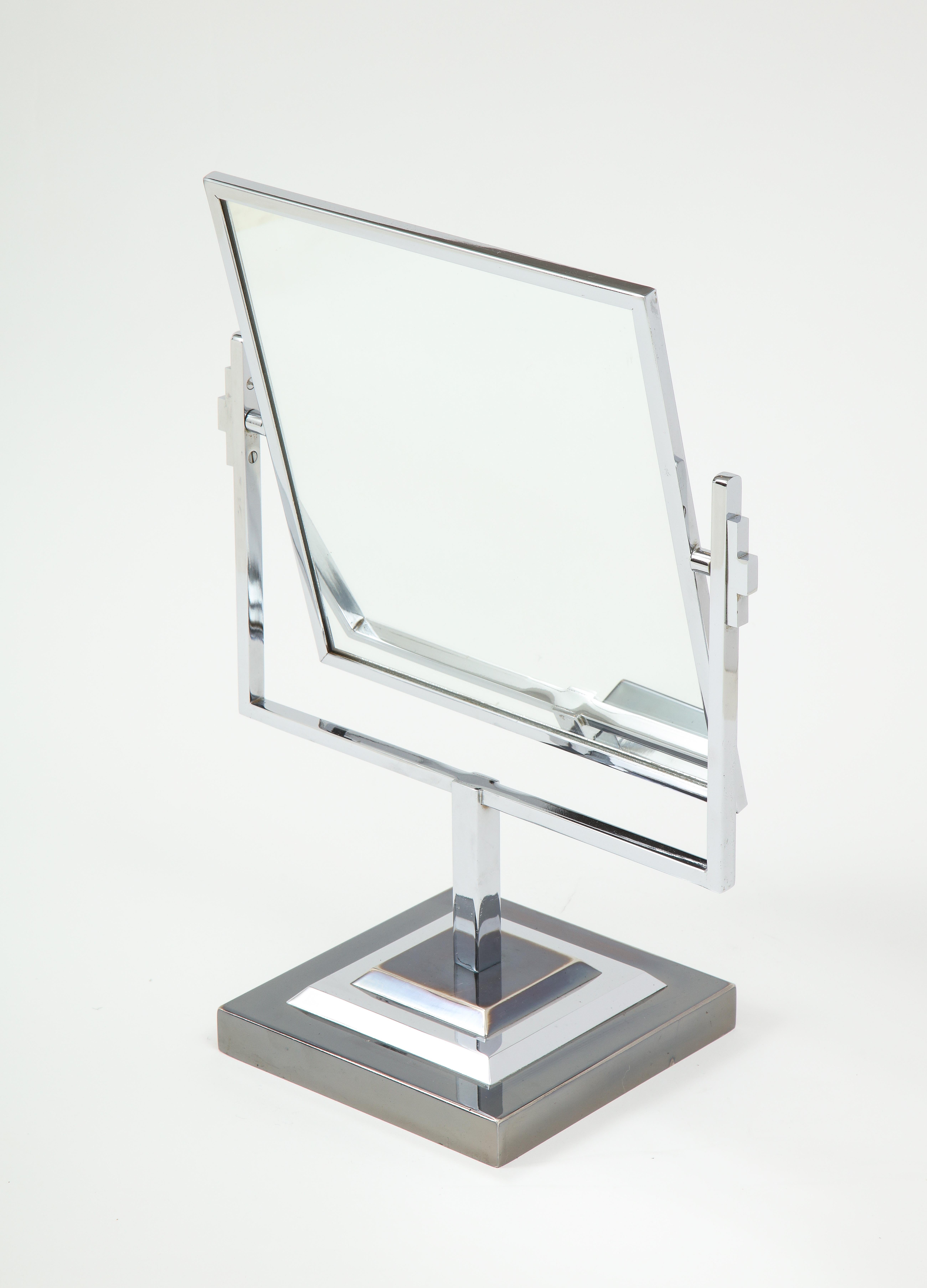 Charles Hollis Jones Attributed Chrome Vanity Mirror For Sale 3