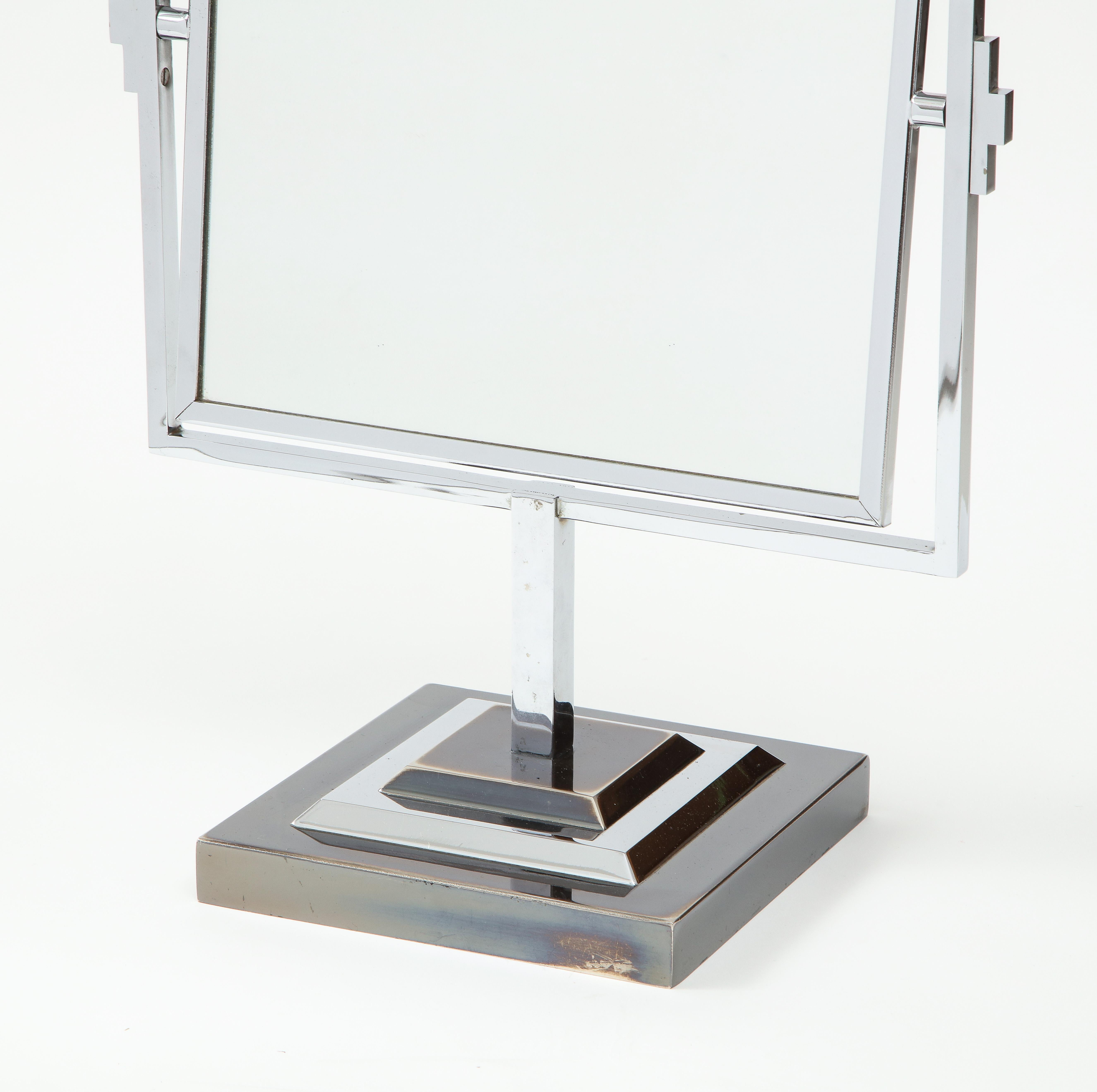 Mid-Century Modern Charles Hollis Jones Attributed Chrome Vanity Mirror