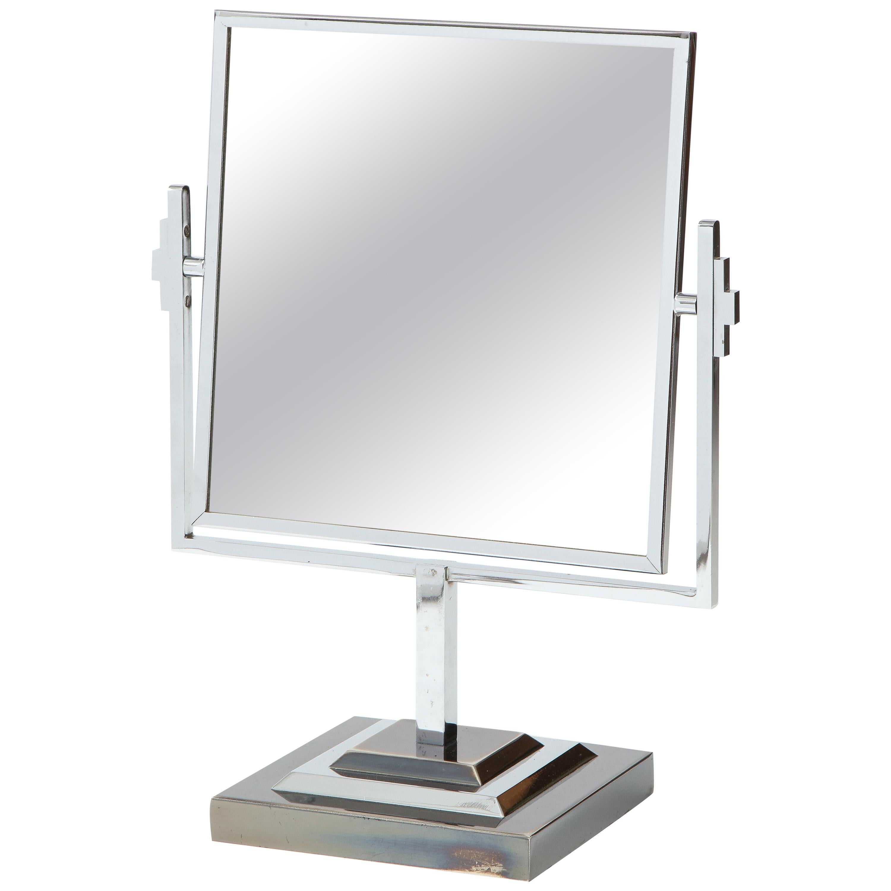 Charles Hollis Jones Attributed Chrome Vanity Mirror