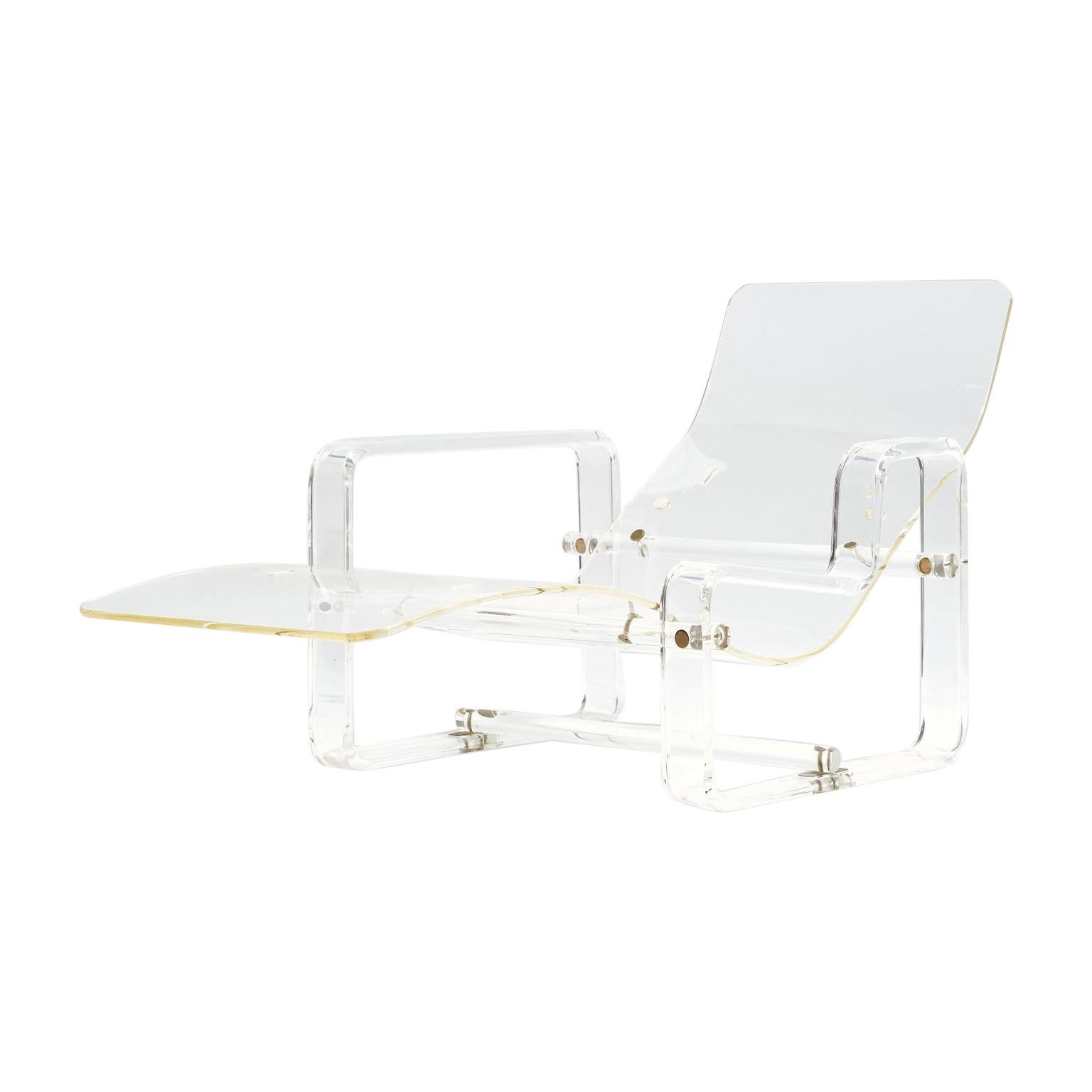 Charles Hollis-Jones Attributed Lucite Chaise For Sale