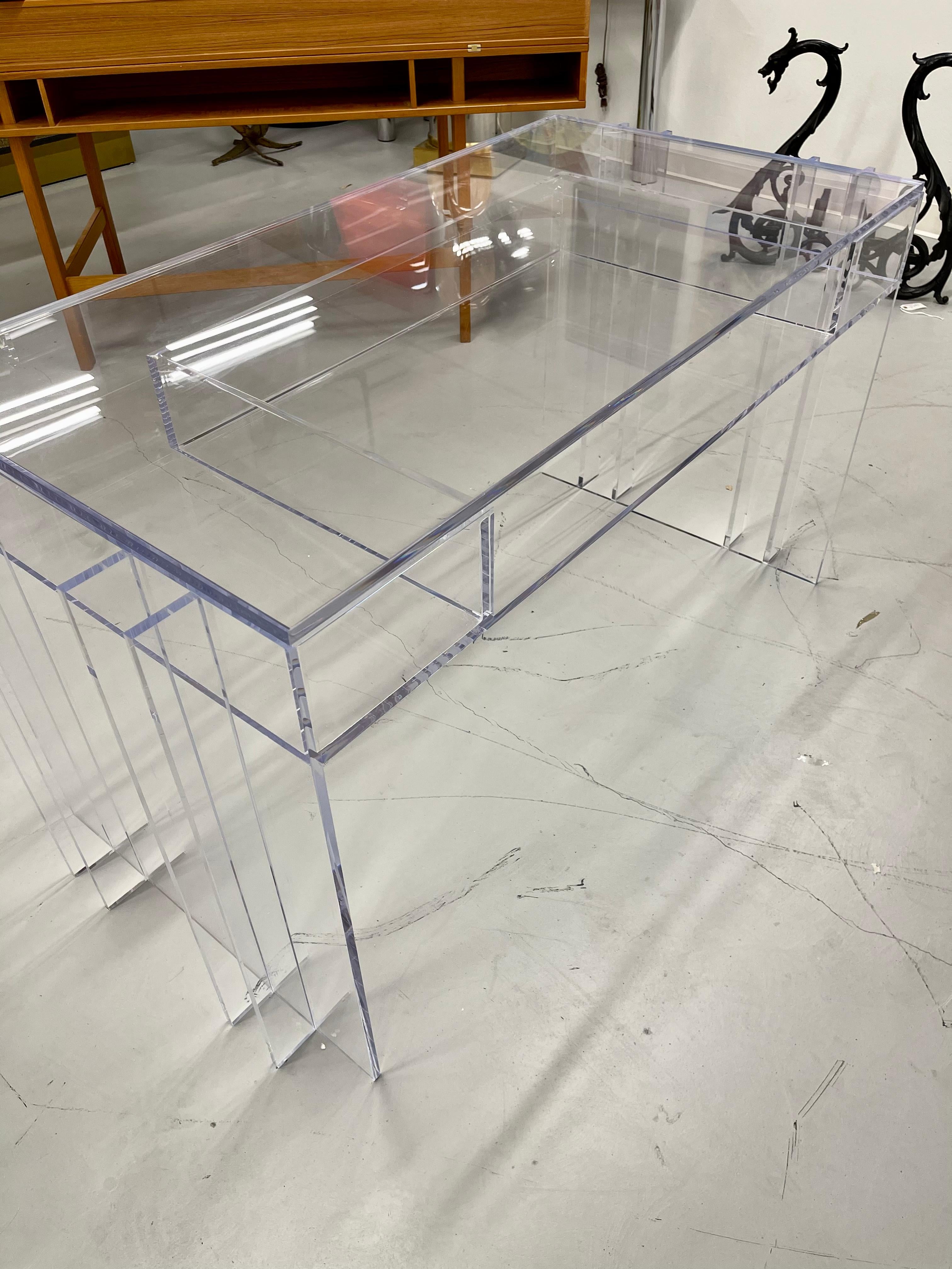 Charles Hollis Jones Blade Line Lucite Desk 1