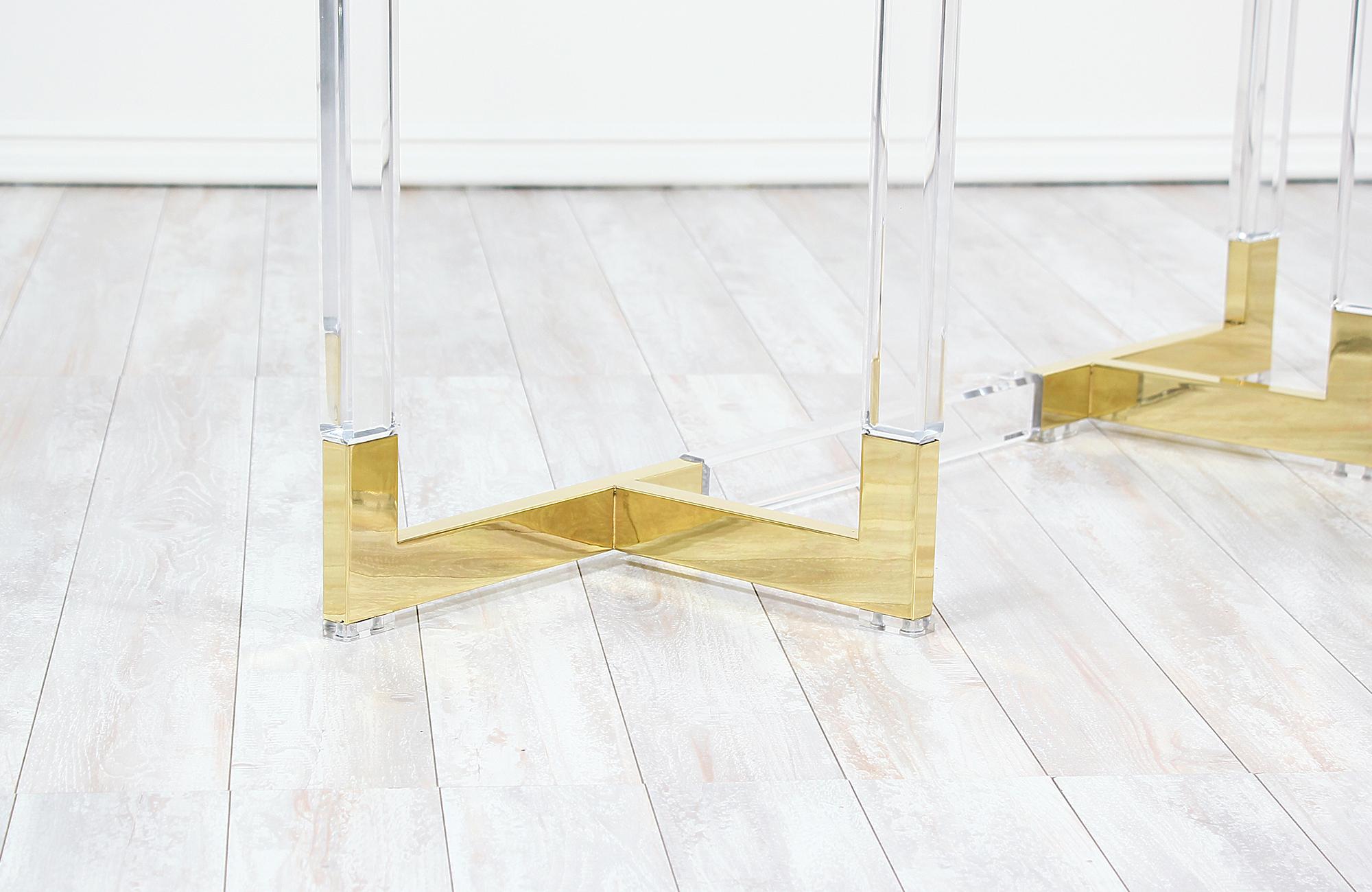 Charles Hollis Jones Brass and Lucite Console Table 8