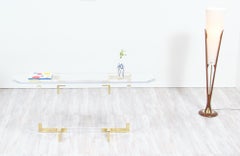 Charles Hollis Jones Brass and Lucite Console Table