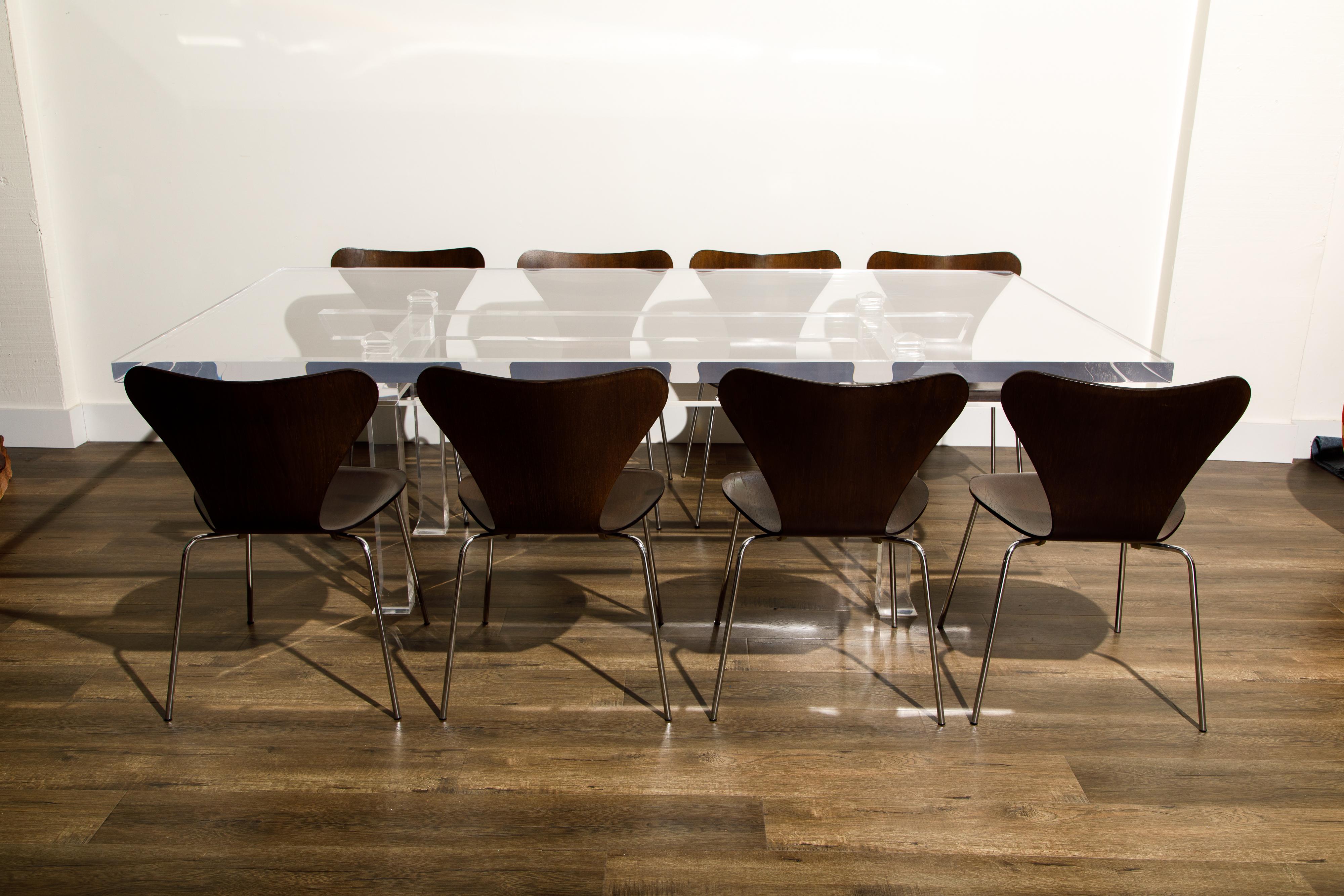 Charles Hollis Jones CHJ-575 'Box' Monumental Lucite Dining Table, Signed For Sale 10