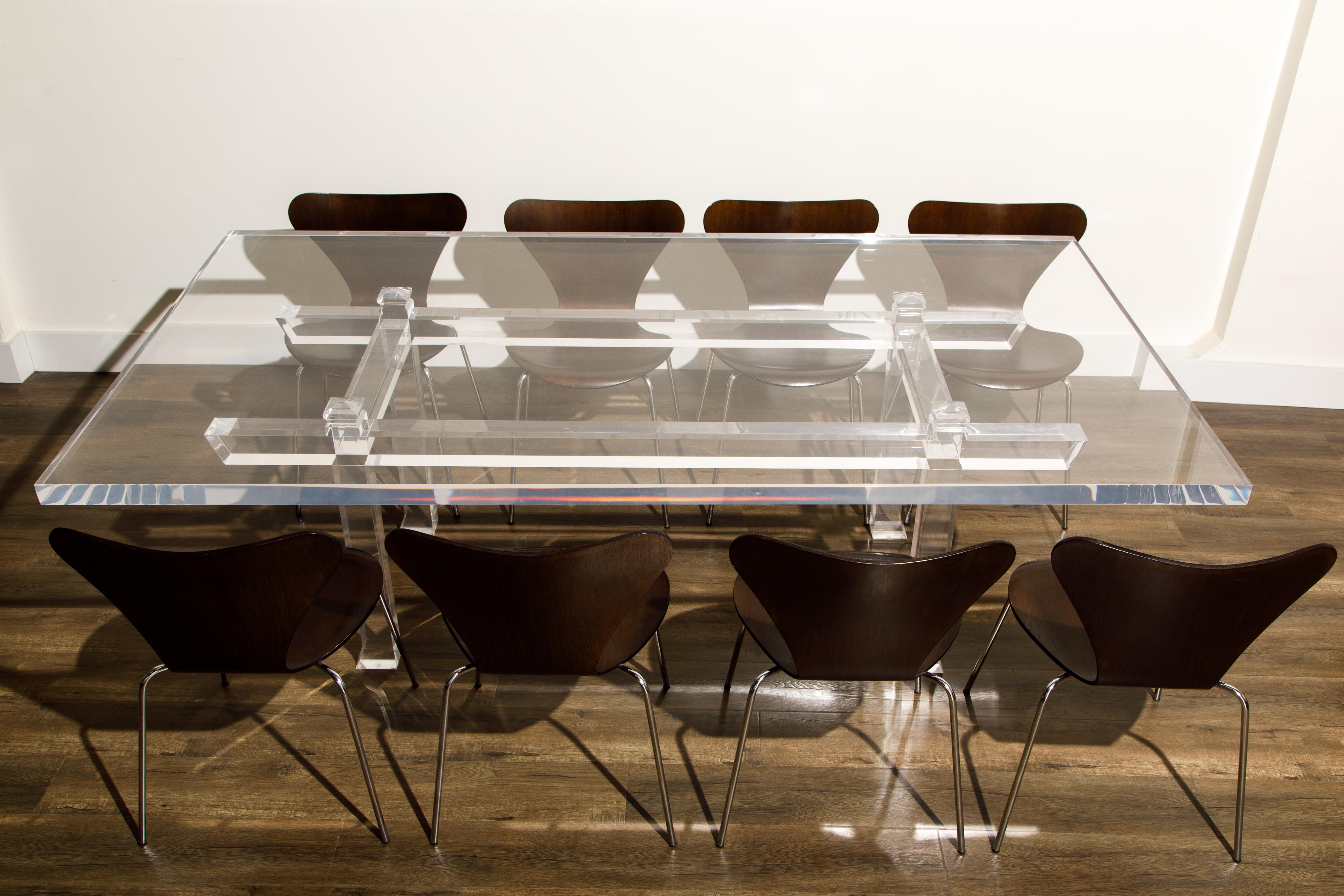 Charles Hollis Jones CHJ-575 'Box' Monumental Lucite Dining Table, Signed For Sale 11