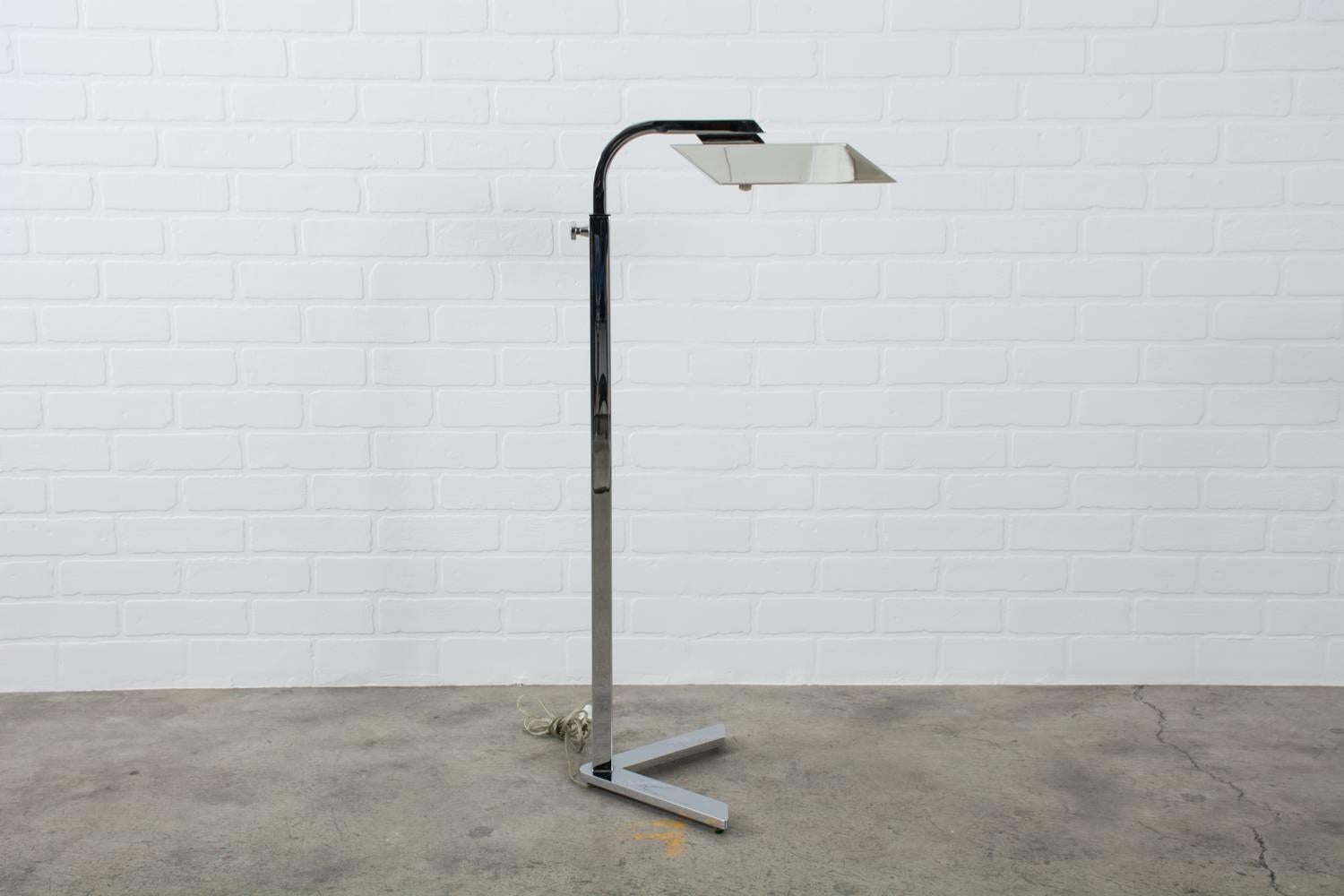 Mid-Century Modern Charles Hollis Jones Chrome Floor Lamp For Sale