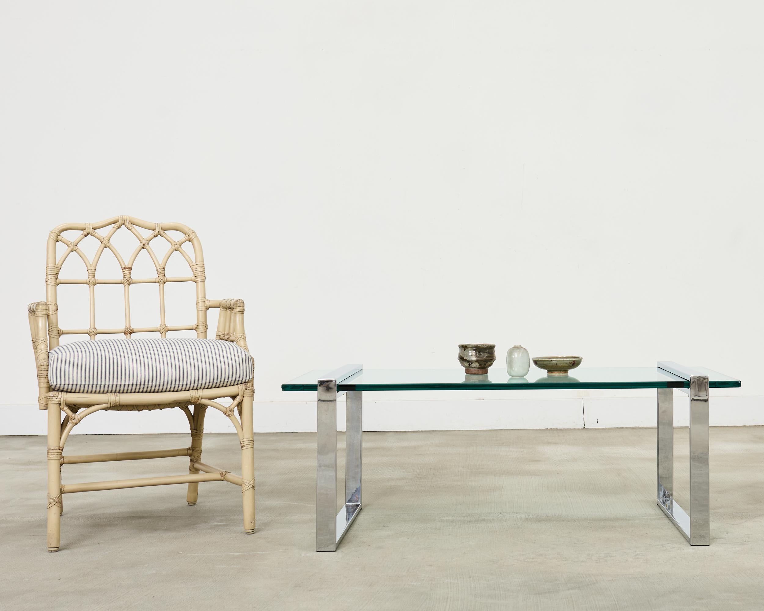 Chic mid-century modern chrome and glass 