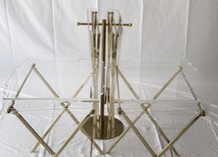 Vassoi da portata in lucite trasparente e ottone di Charles Hollis Jones