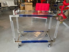 Charles Hollis Jones Cobalt Blue Lucite Bar Cart