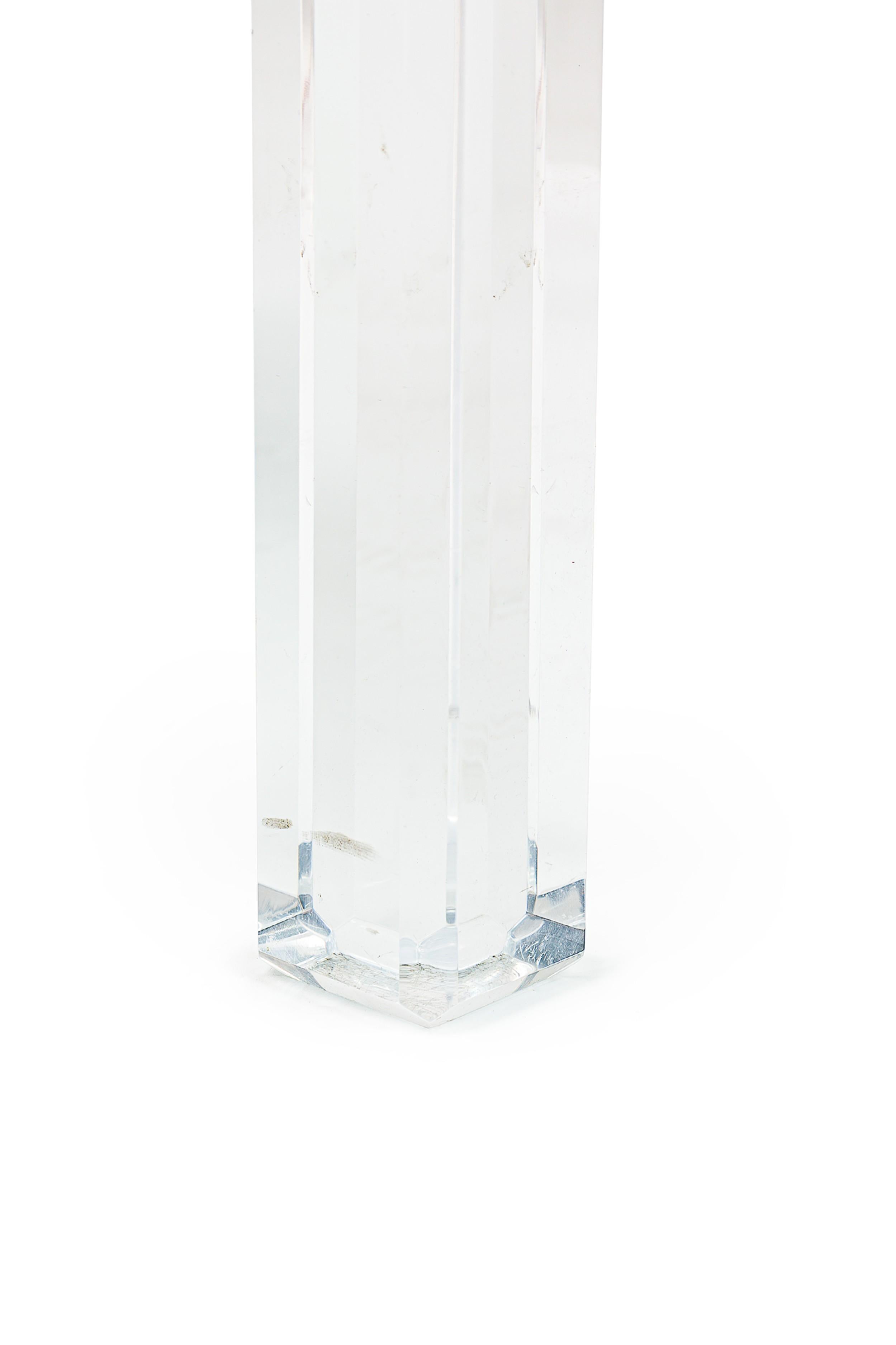 Charles Hollis Jones Contemporary AM Contemporary Clear Lucite Dining Table Base en vente 1