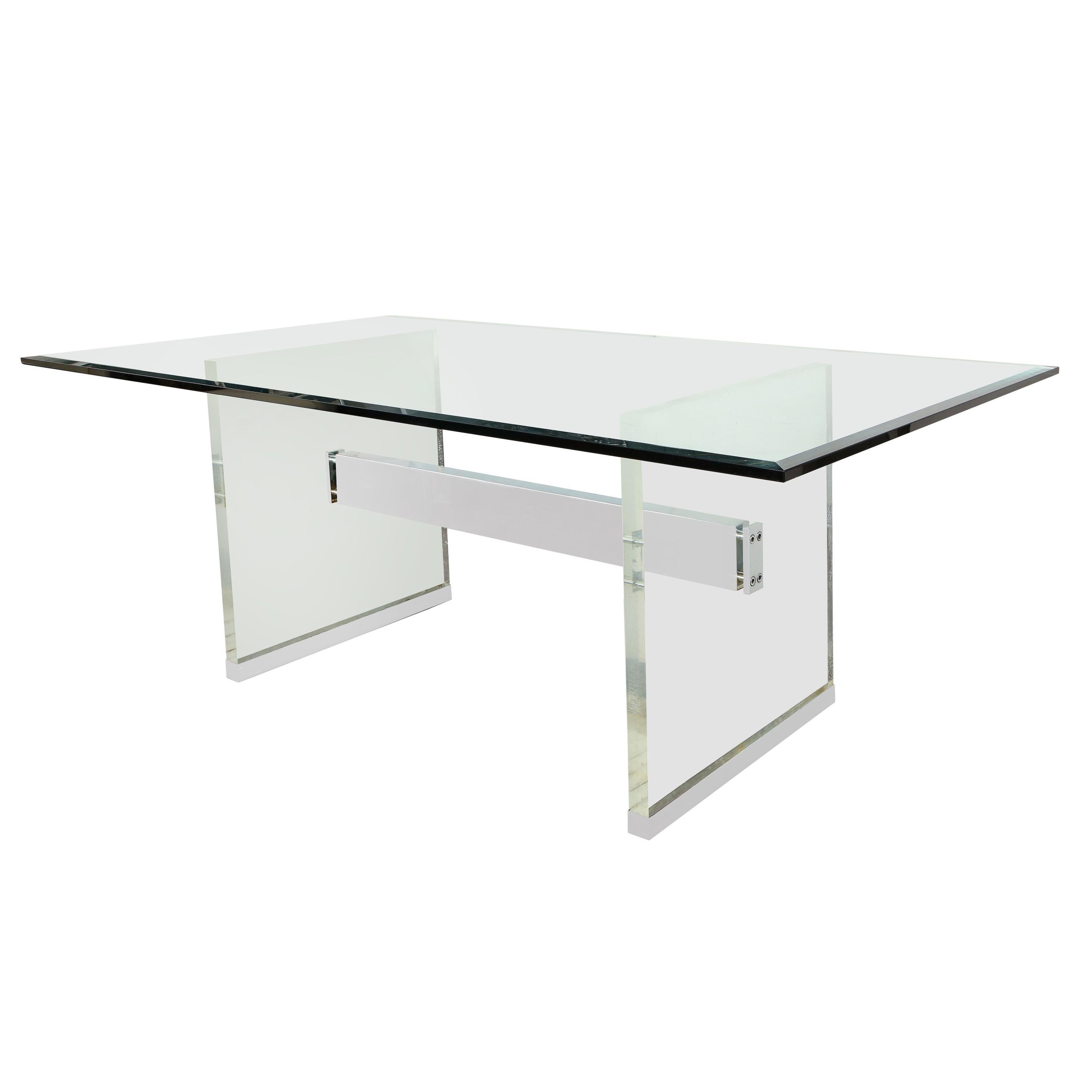 Charles Hollis Jones Dining Table with Lucite Legs