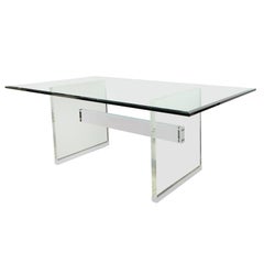 Charles Hollis Jones Dining Table with Lucite Legs