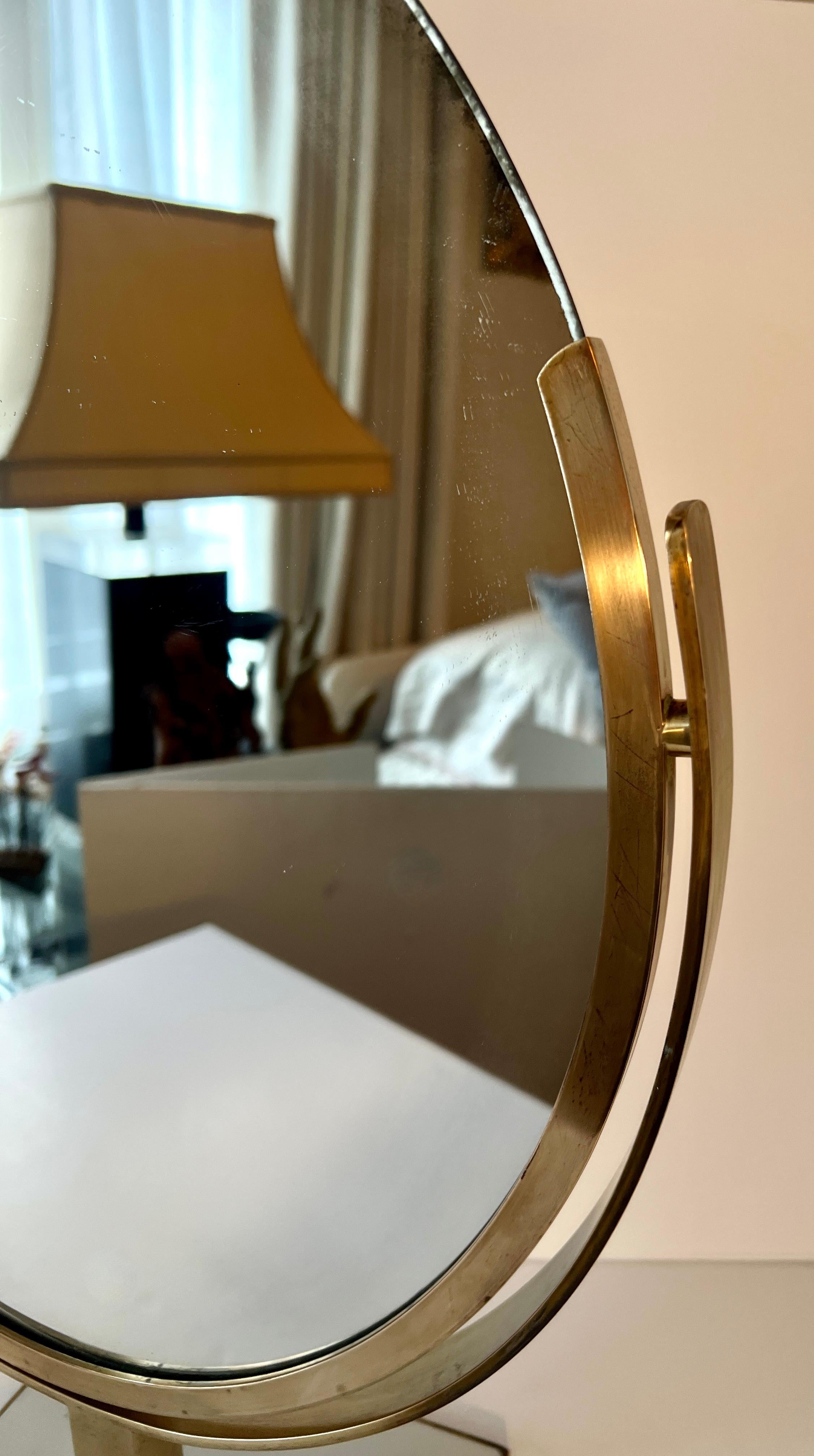 Charles Hollis Jones Double Sided Brass Table Mirror For Sale 4