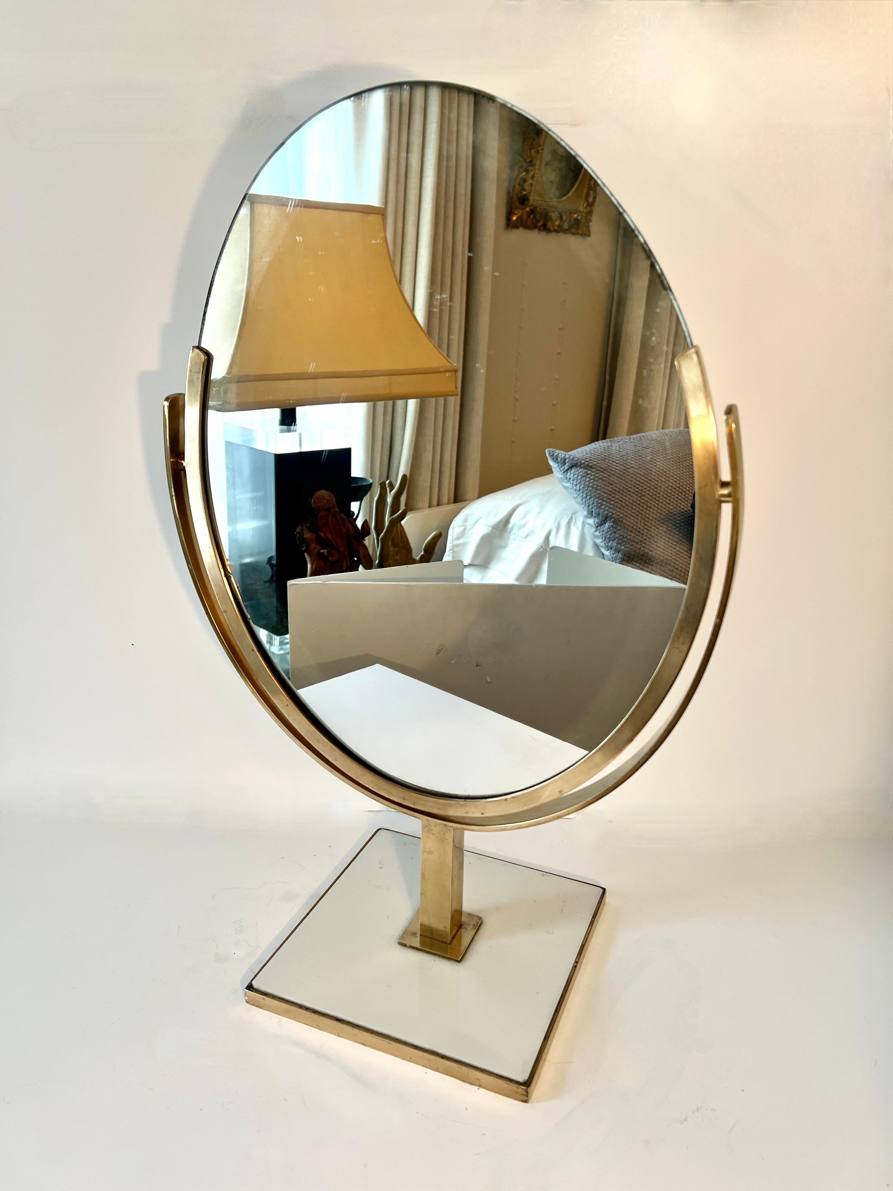 Charles Hollis Jones Double Sided Brass Table Mirror For Sale 6