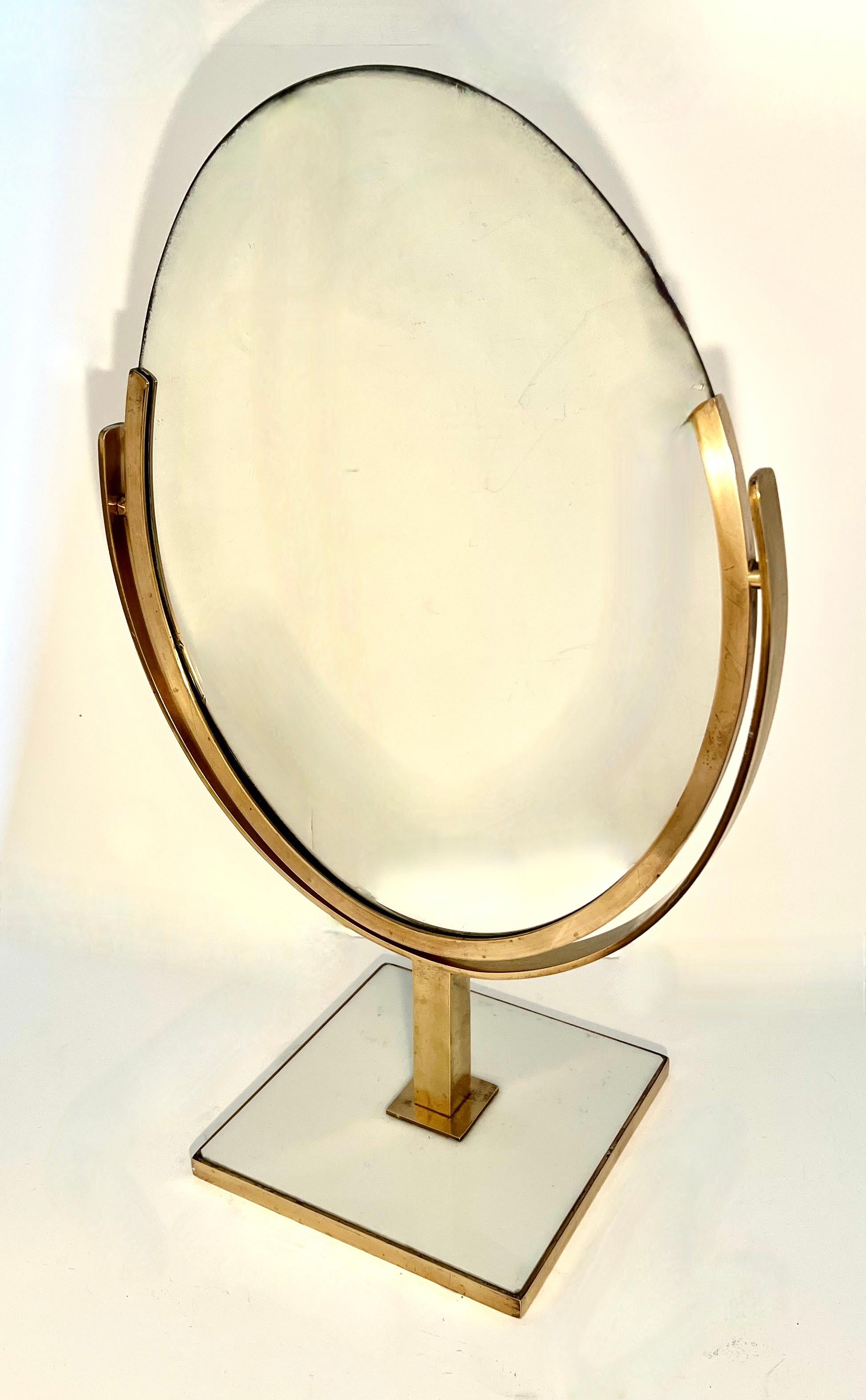 Charles Hollis Jones Double Sided Brass Table Mirror For Sale 7