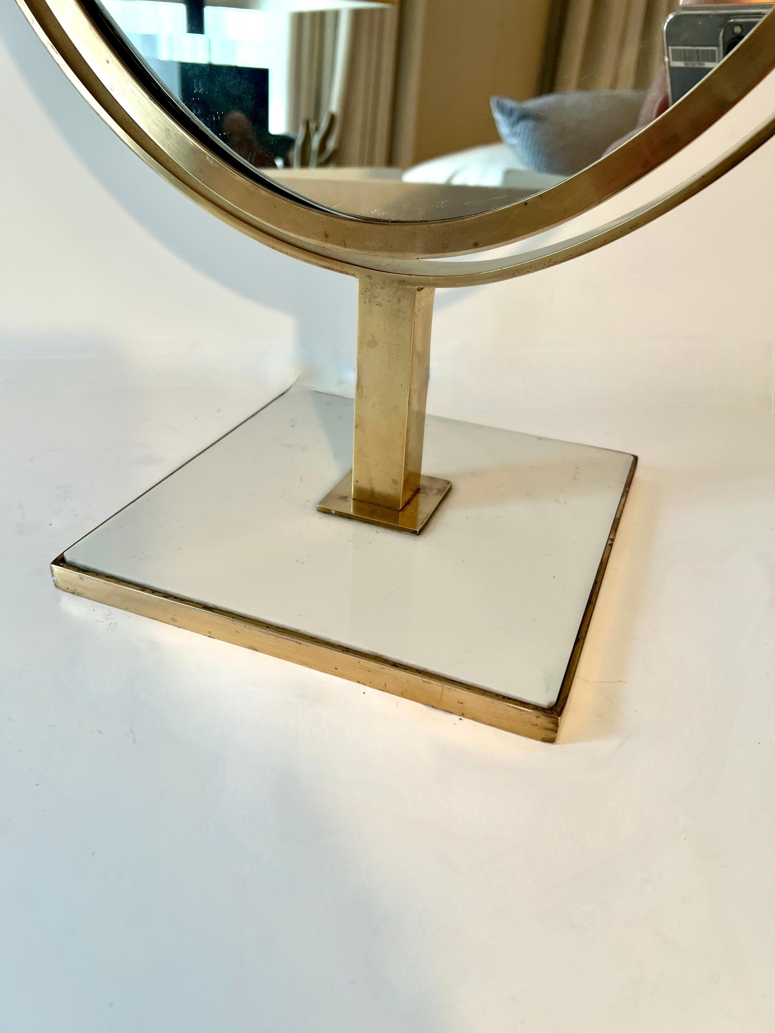 Charles Hollis Jones Double Sided Brass Table Mirror For Sale 3