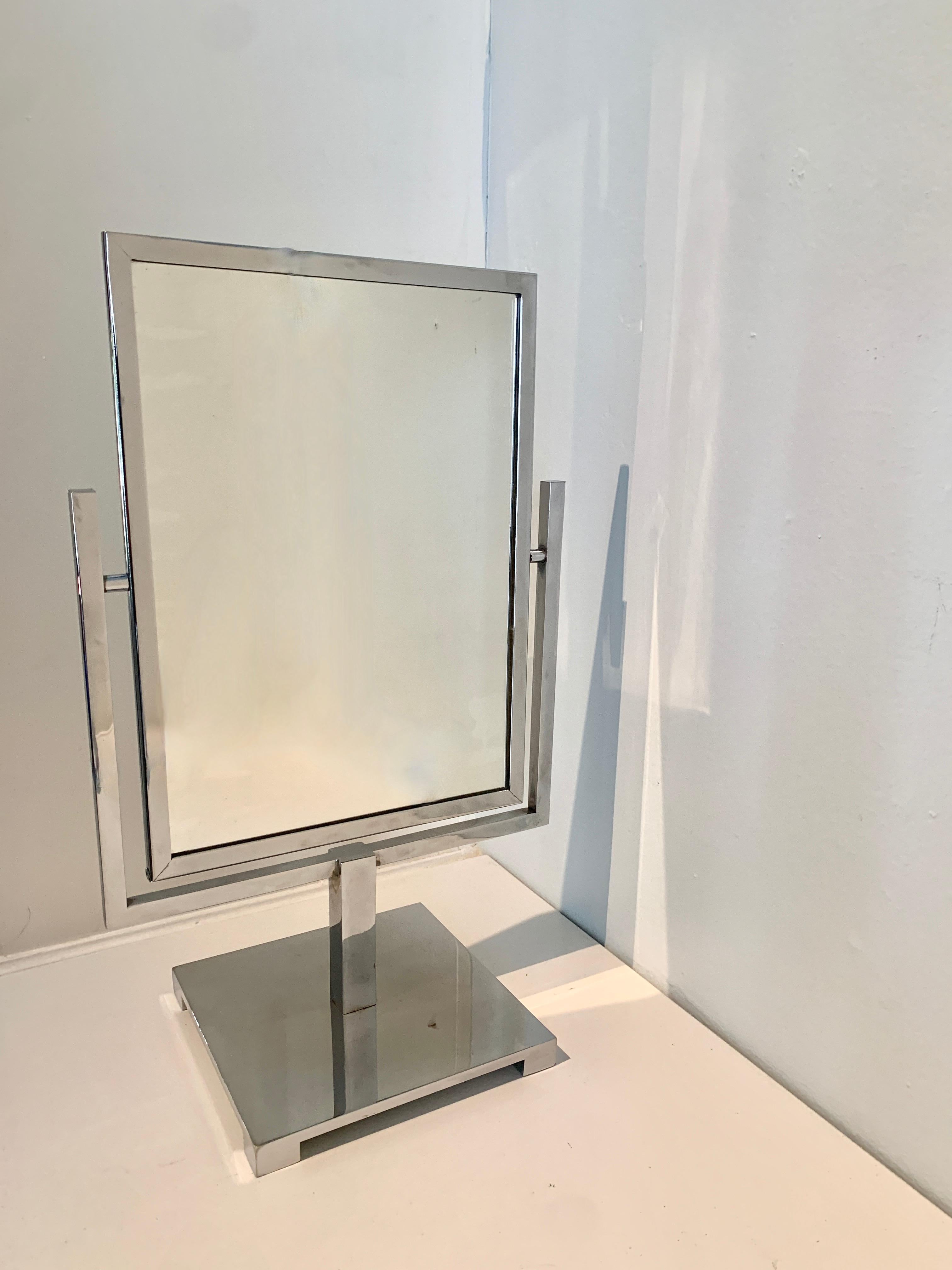 Charles Hollis Jones Double Sided Polished Chrome Mirror For Sale 3