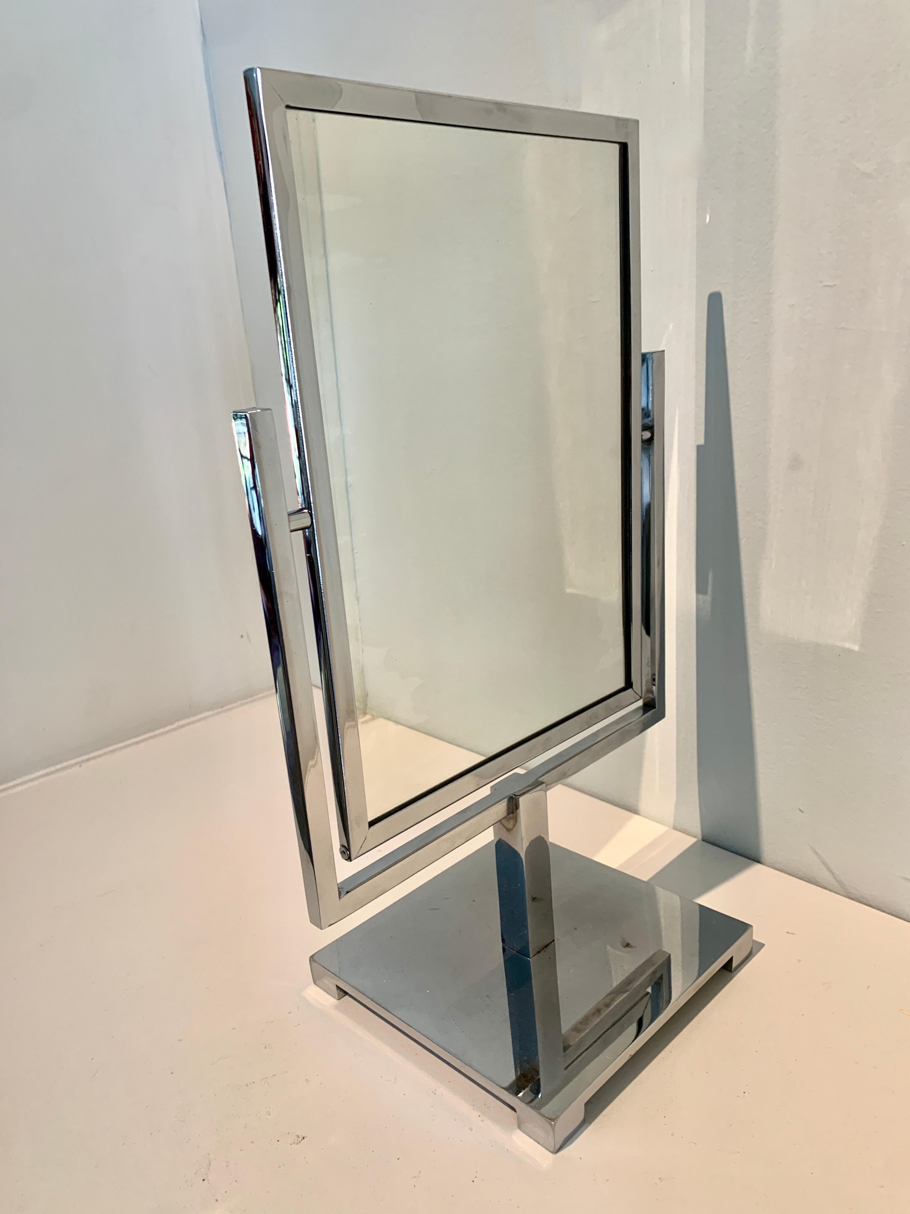 Charles Hollis Jones Double Sided Polished Chrome Mirror For Sale 2