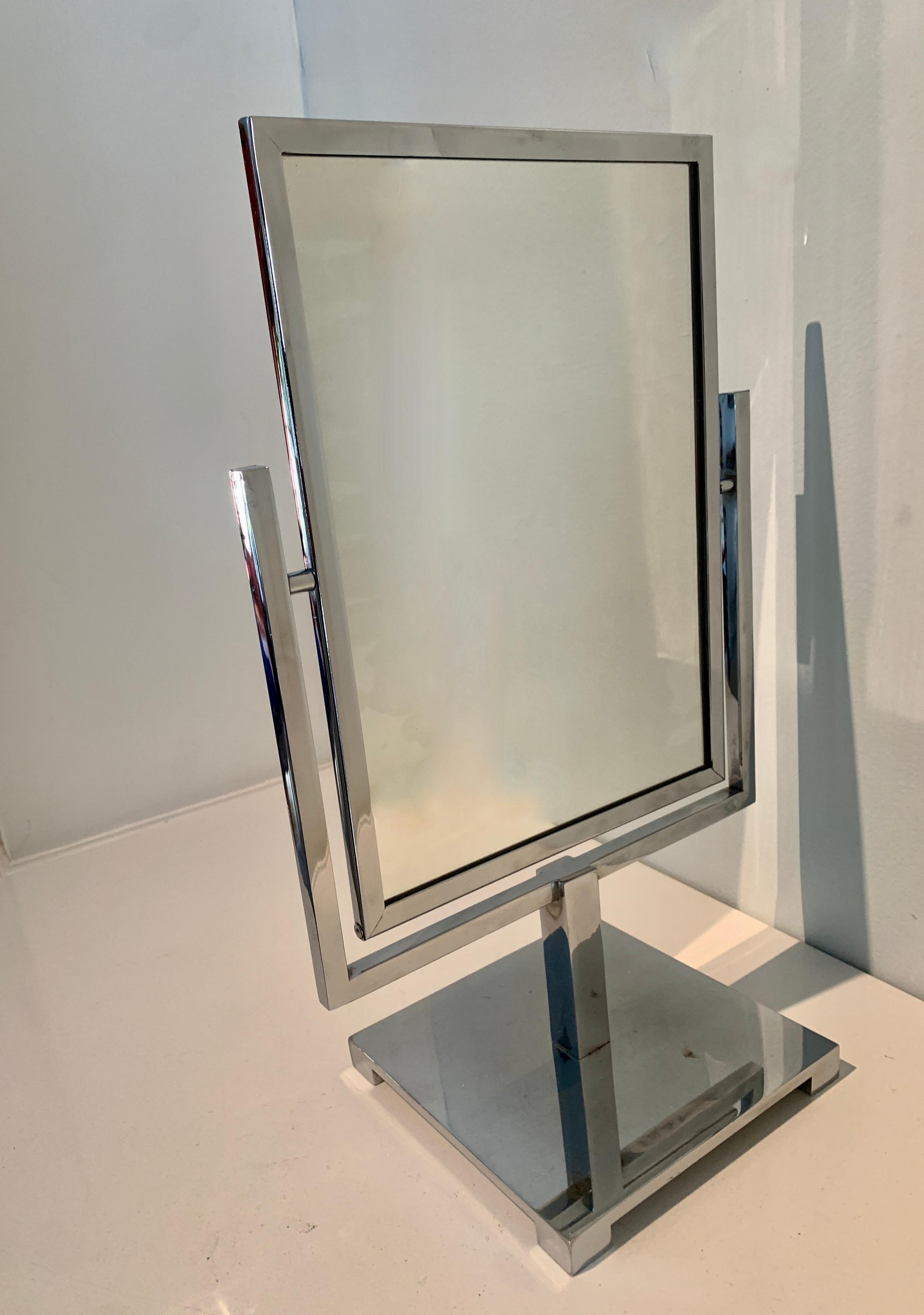 Charles Hollis Jones Double Sided Polished Chrome Mirror For Sale 3