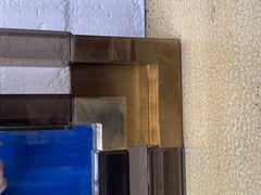 Charles Hollis Jones for Paul Laszlo Bronze Lucite Brass Mirror