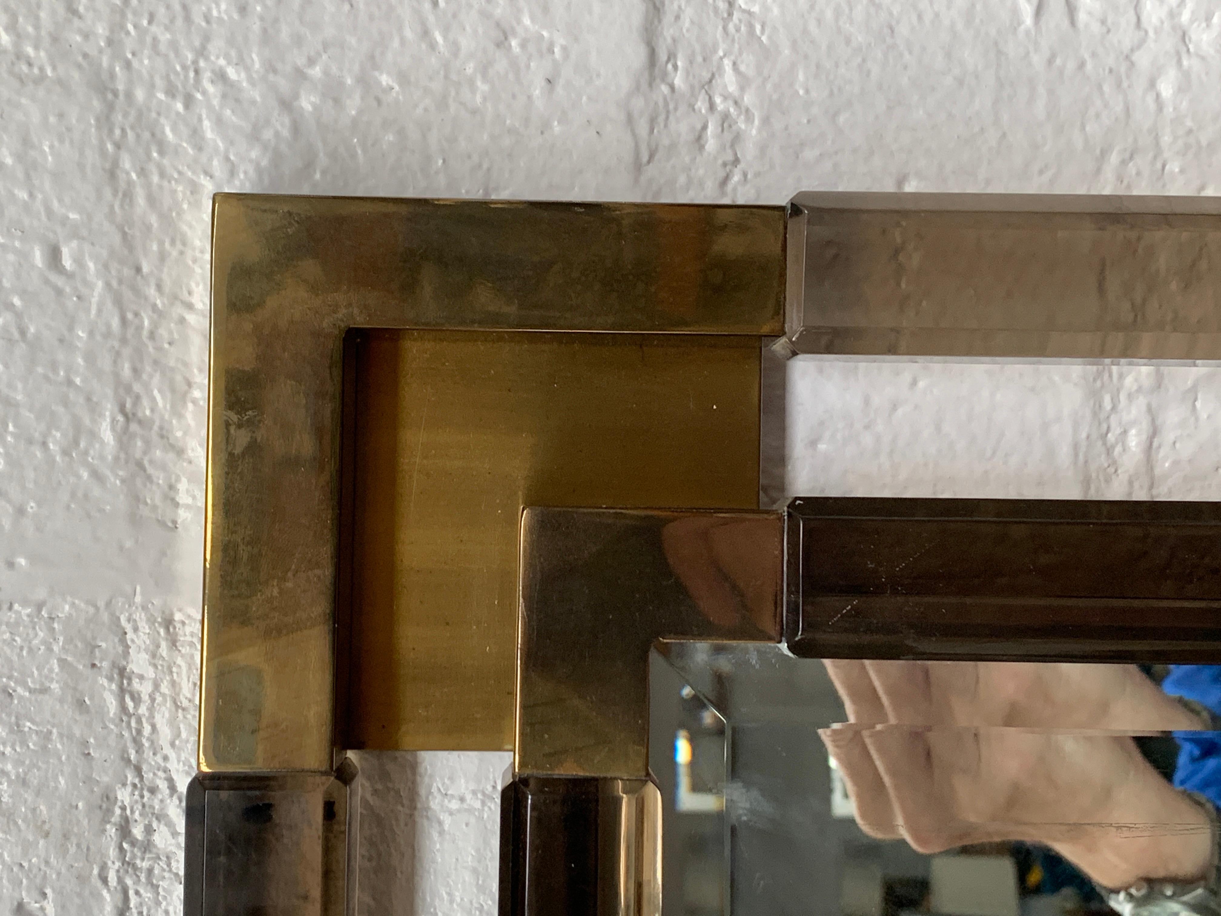 Mid-Century Modern Charles Hollis Jones for Paul Laszlo Bronze Lucite Brass Mirror