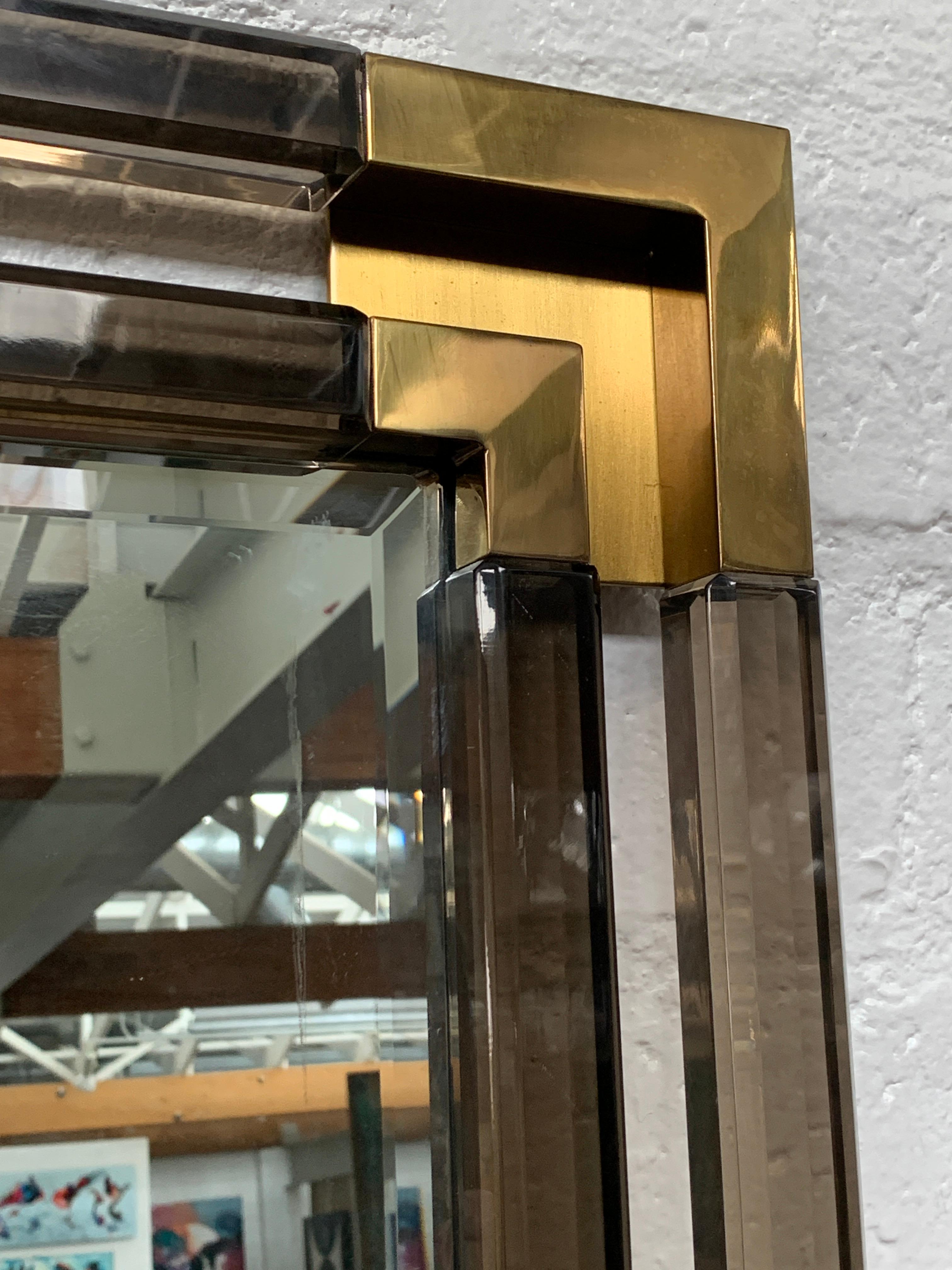 Machine-Made Charles Hollis Jones for Paul Laszlo Bronze Lucite Brass Mirror