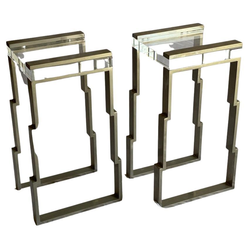 Charles Hollis Jones Gold-Plated Side Tables For Sale
