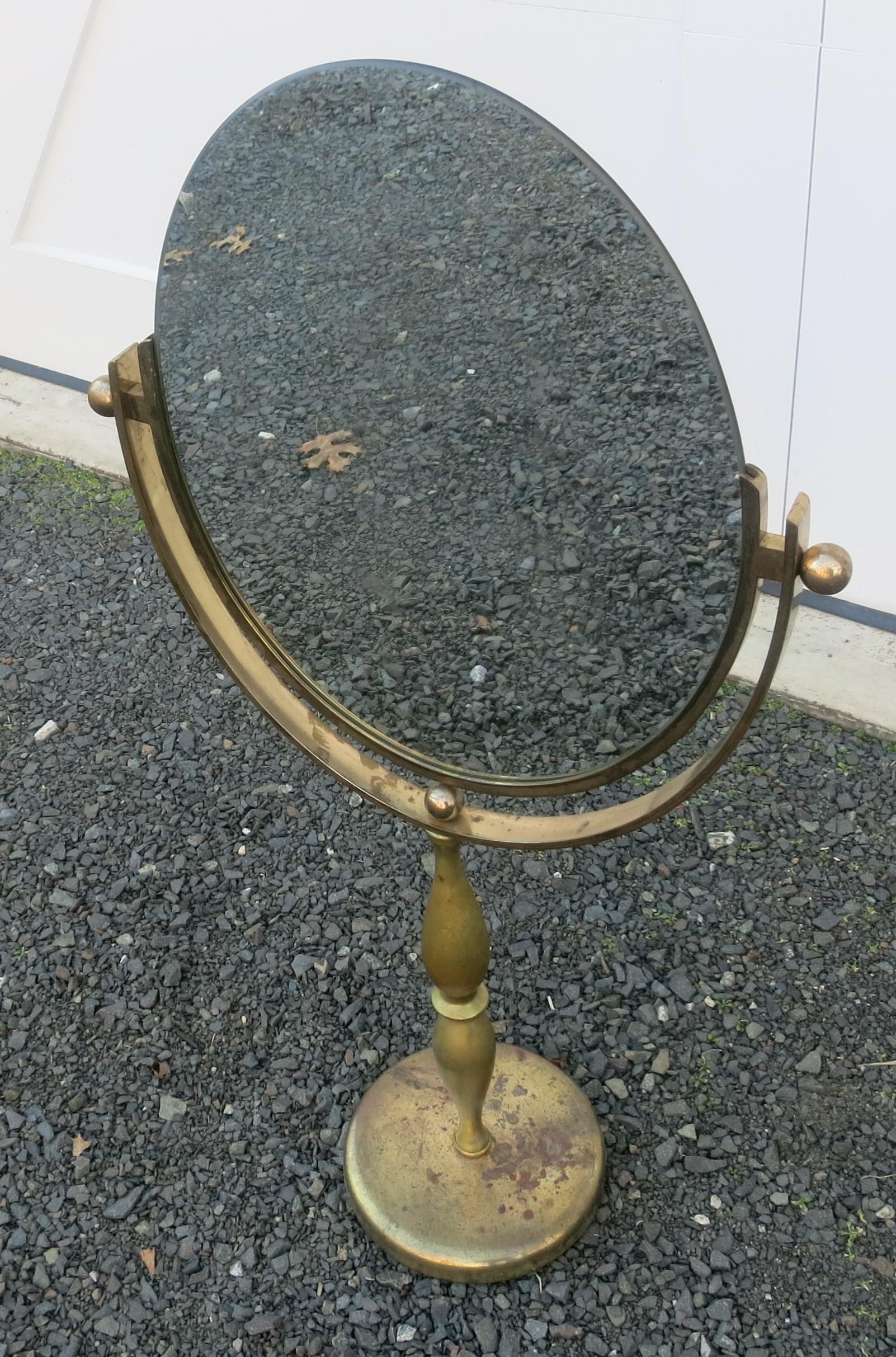 Charles Hollis Jones Style Large Brass Mirror For Sale 1