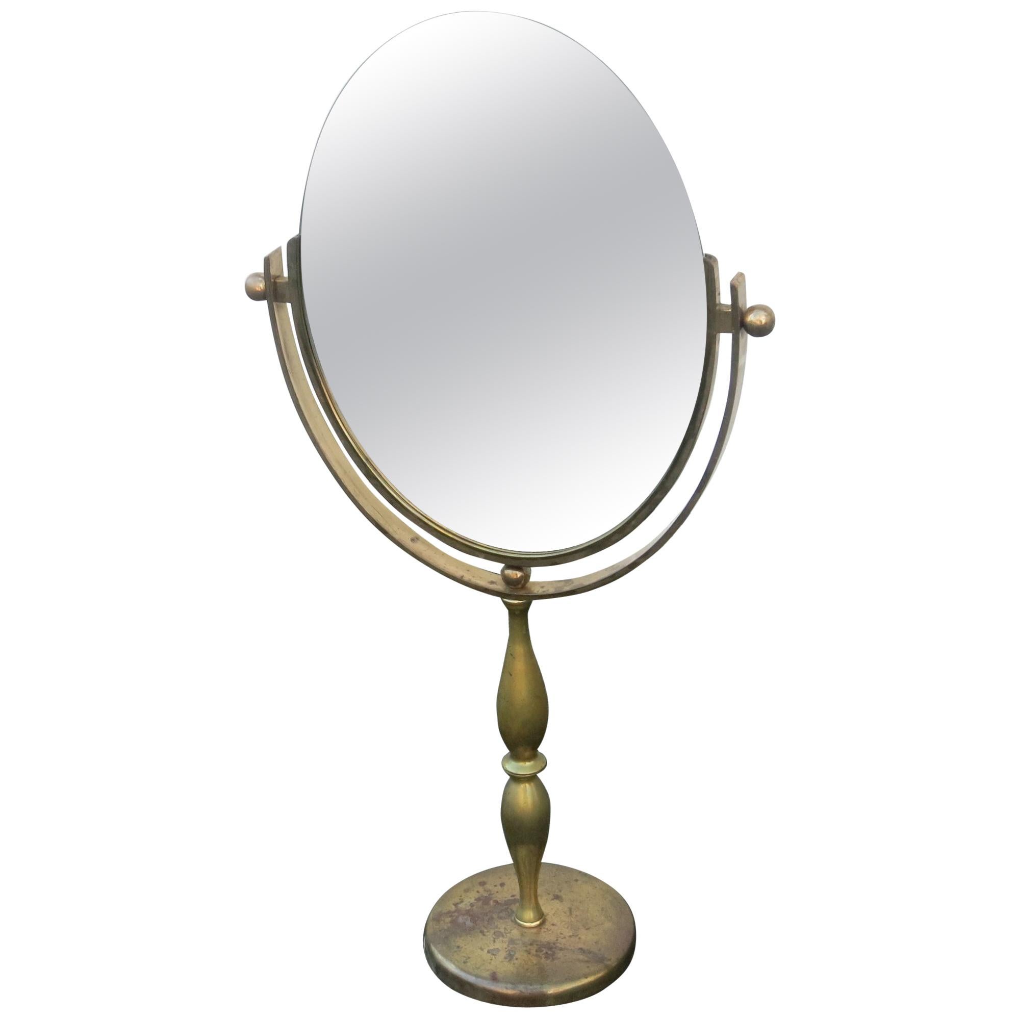 Charles Hollis Jones Style Large Brass Mirror For Sale