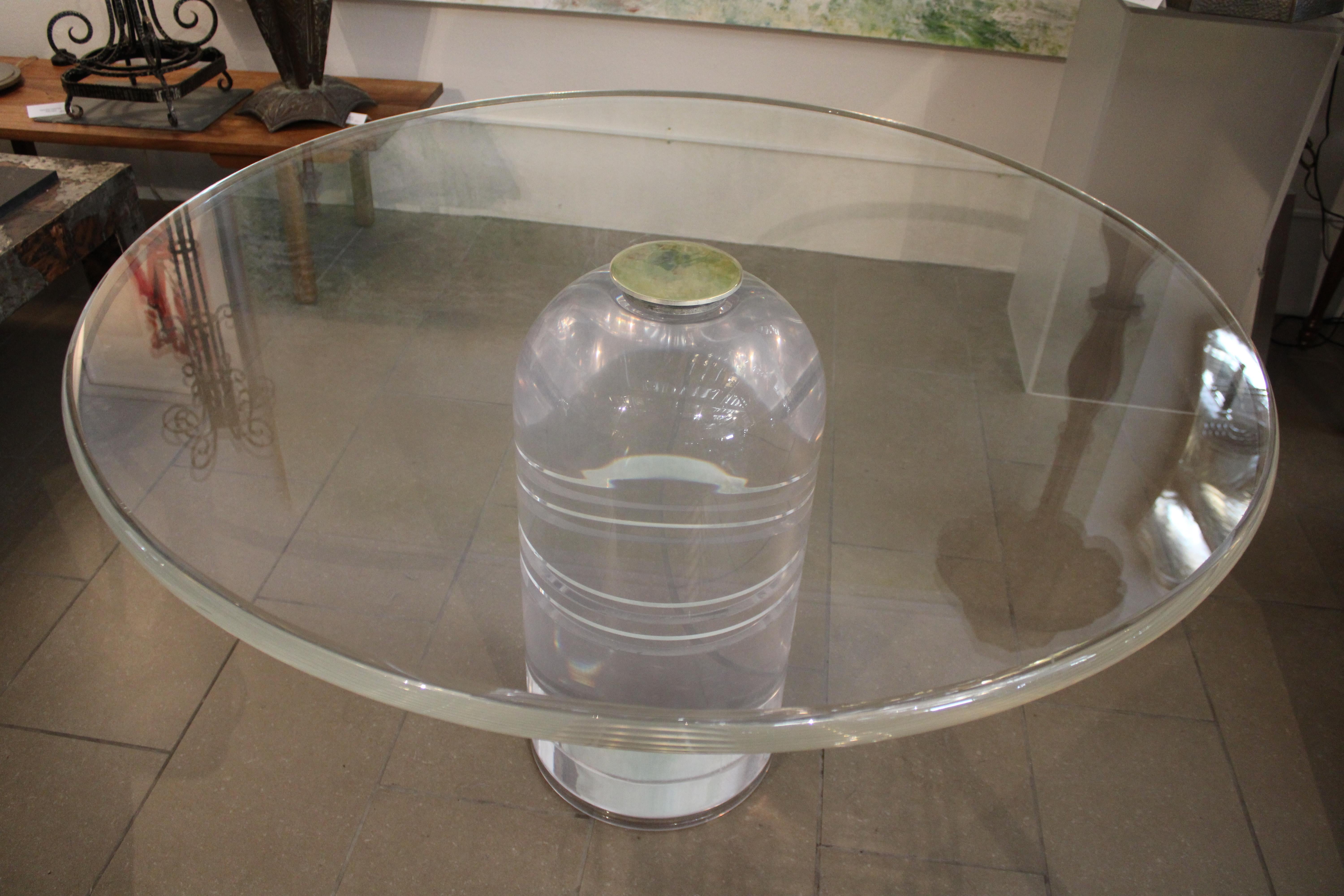 Américain Charles Hollis Jones Table de salle à manger Le Dome Lucite en vente